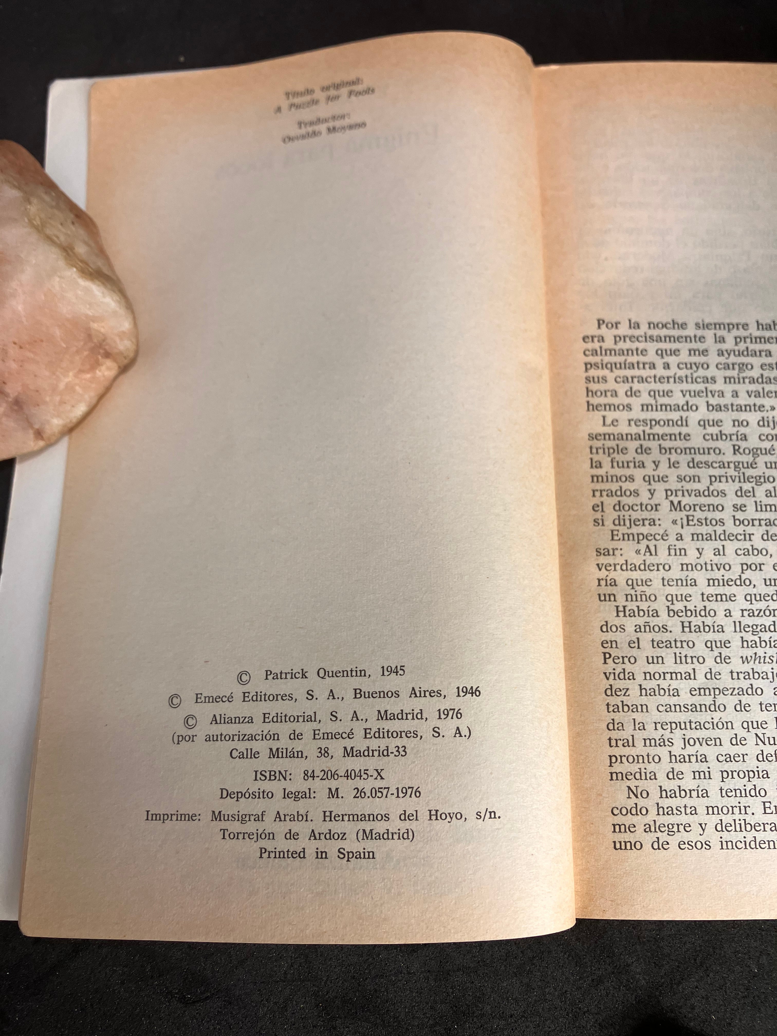 Lot de 4 romans policiers vintage – El Libro Policiaco de Bolsillo (Alianza / Emecé, 1976–1977)
