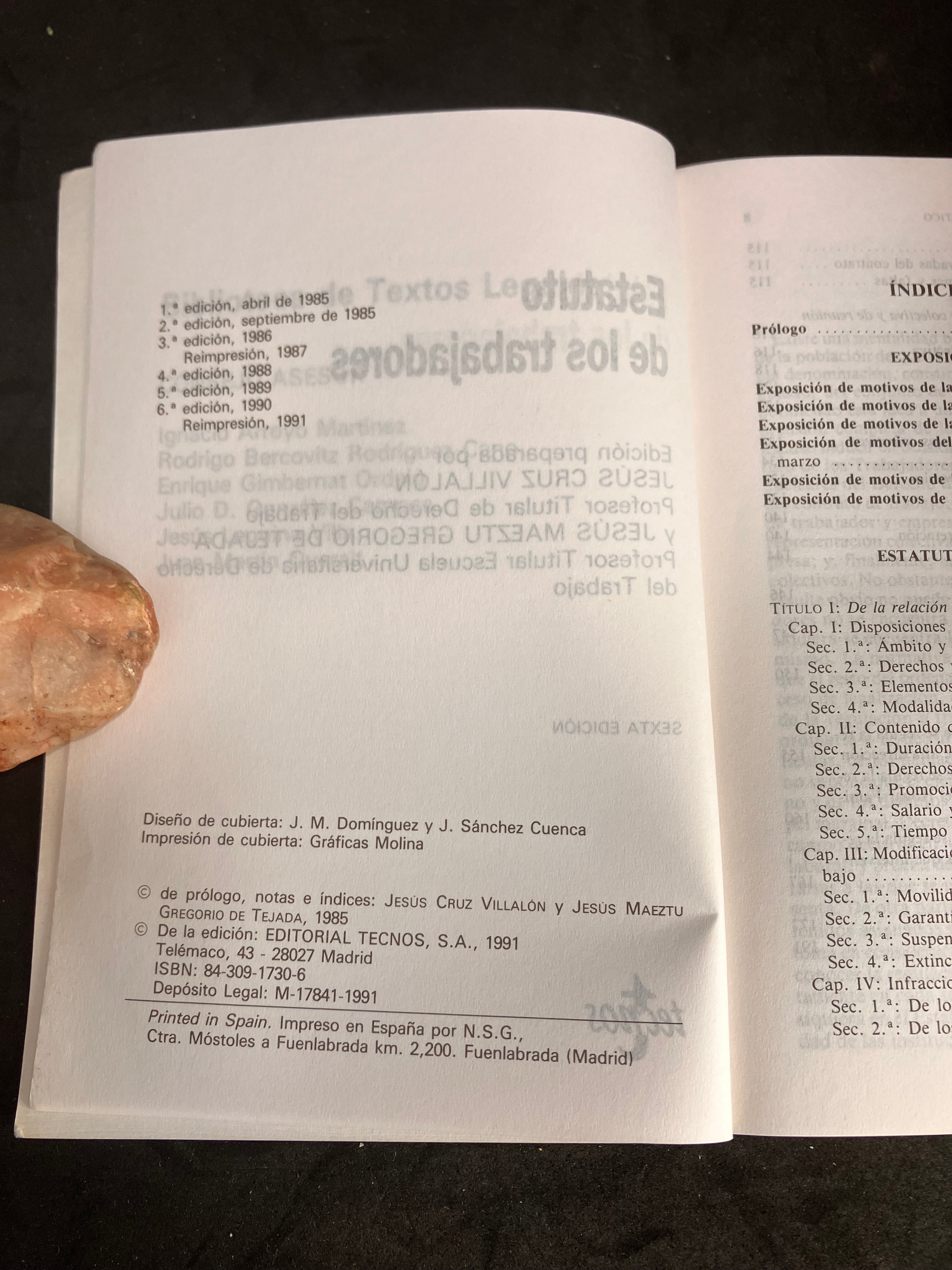 Estatuto de los Trabajadores – Editorial Tecnos (1991)