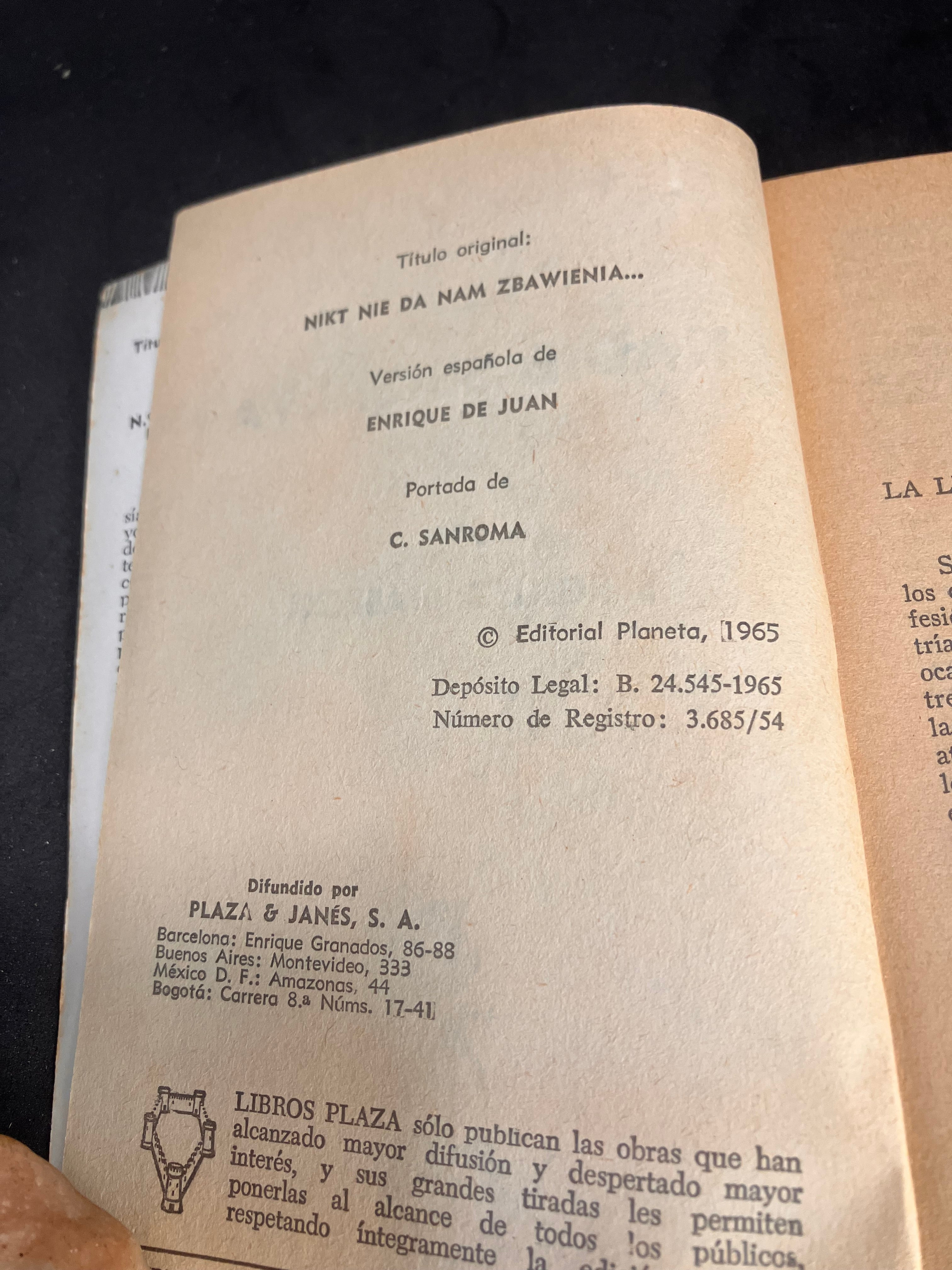 Nadie se salva – Sergiusz Piasecki (1965, Plaza & Janés)