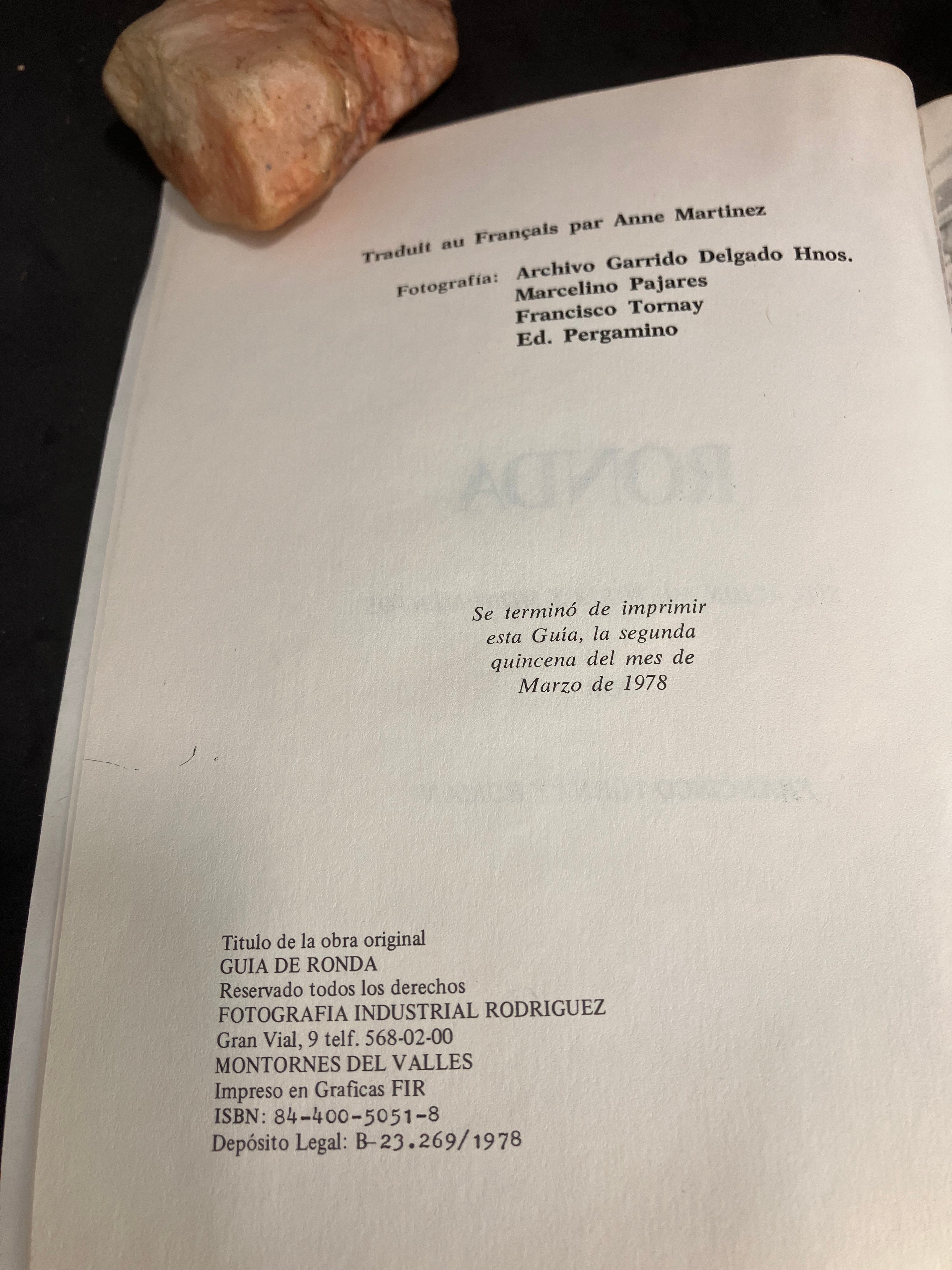 Ronda – Situation, histoire et monuments (Guide illustré, 1978)