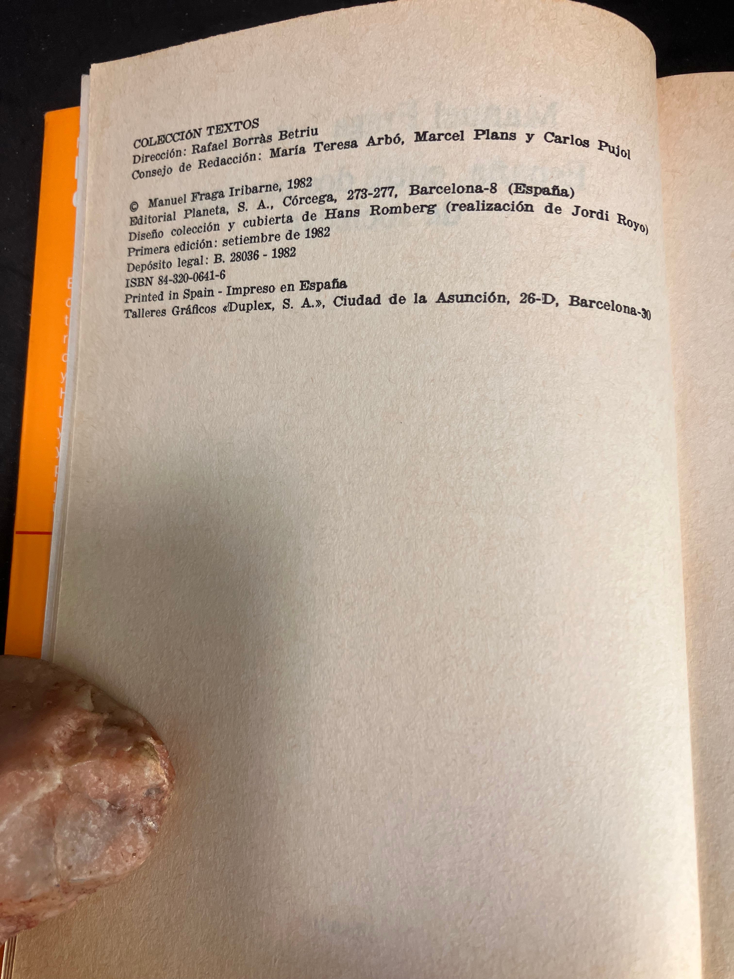España, entre dos modelos de sociedad – Manuel Fraga Iribarne (Planeta, 1982)