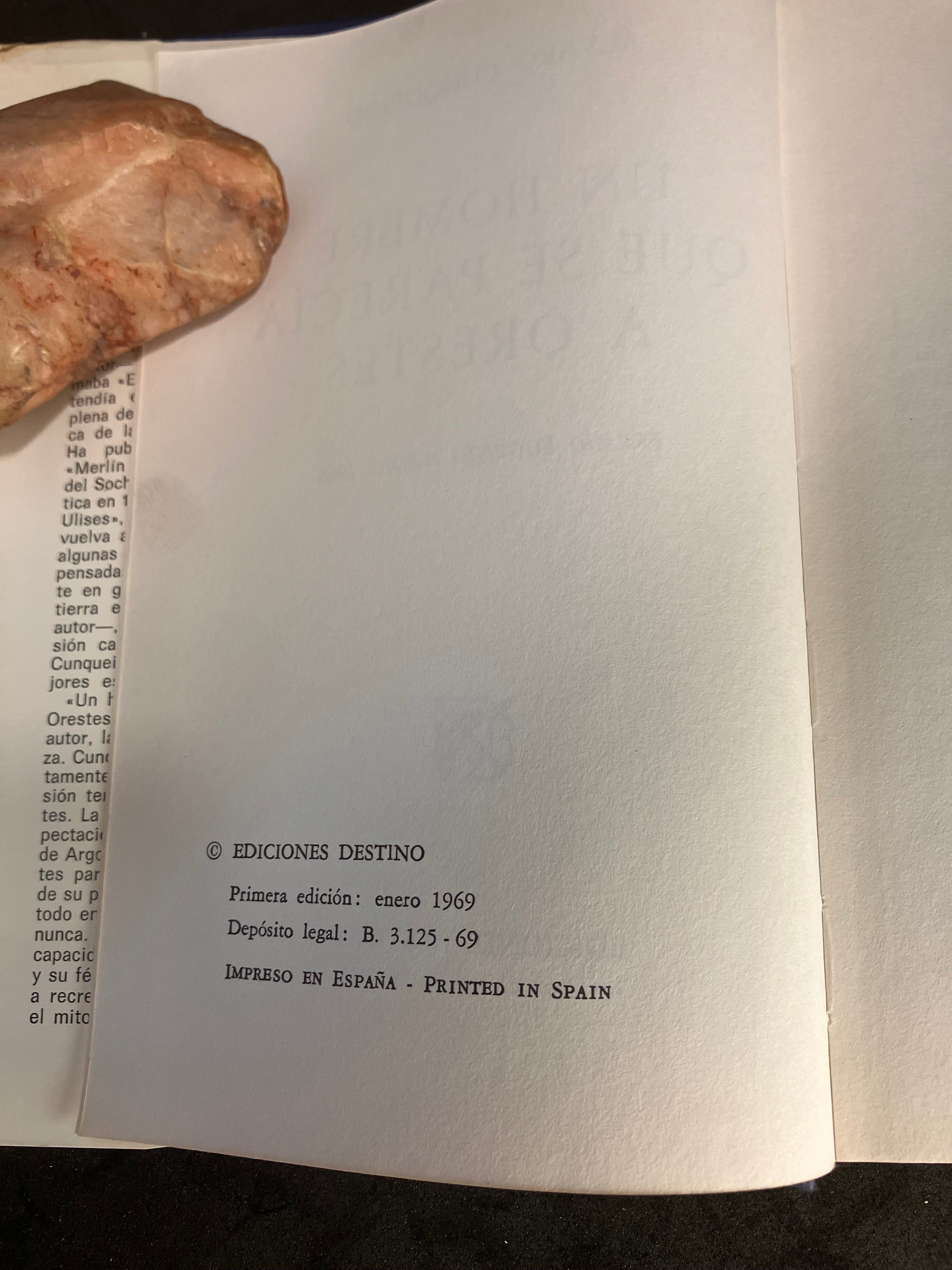 Un hombre que se parecía a Orestes – Álvaro Cunqueiro – Primera edición 1969 – Premio Eugenio Nadal 1968