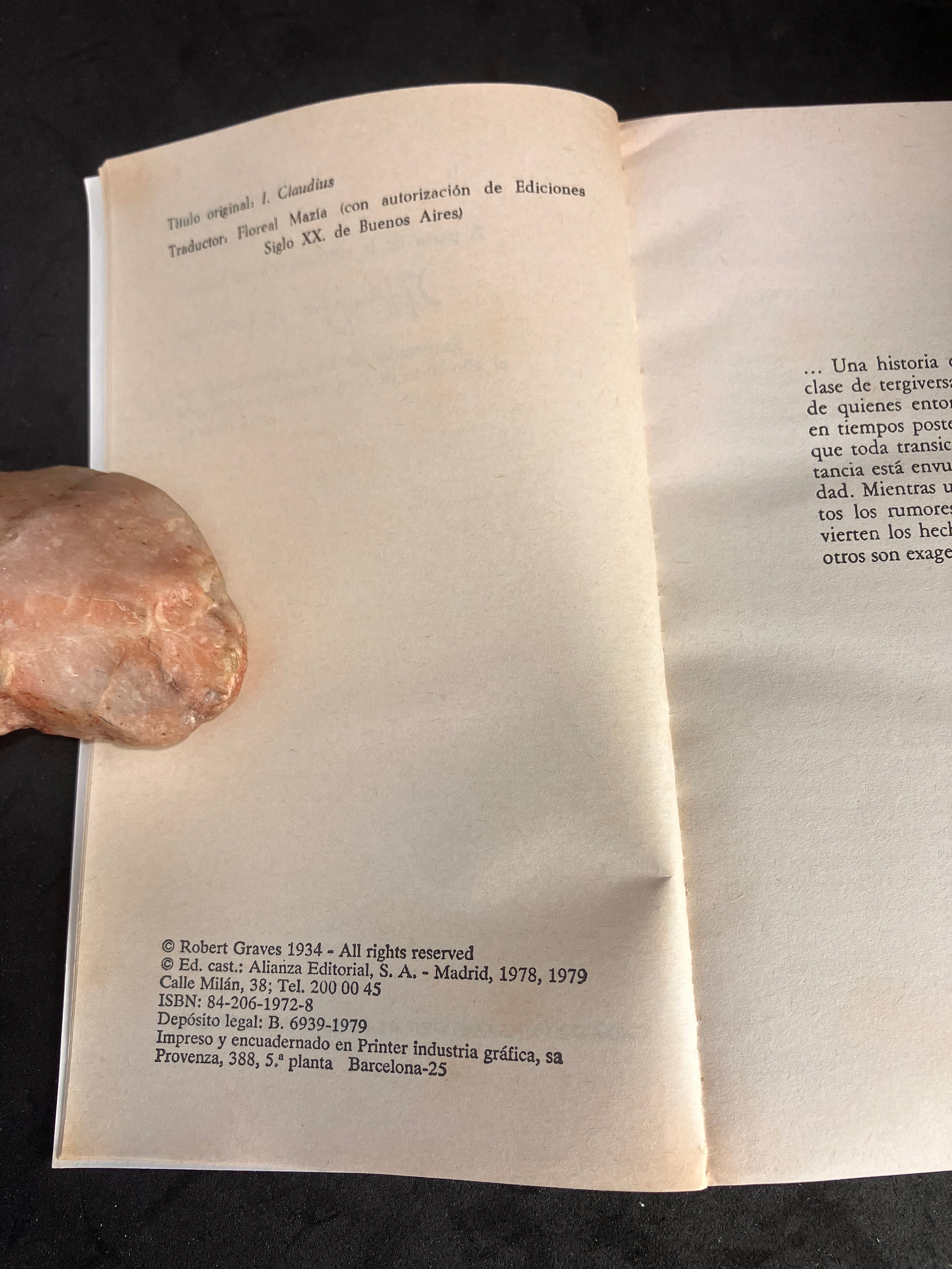 Yo, Claudio – Robert Graves – Alianza Editorial (1978/79), édition espagnole