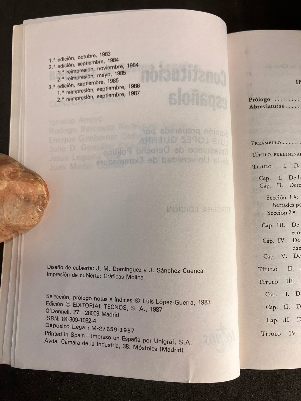 Constitución Española – Editorial Tecnos (1987)