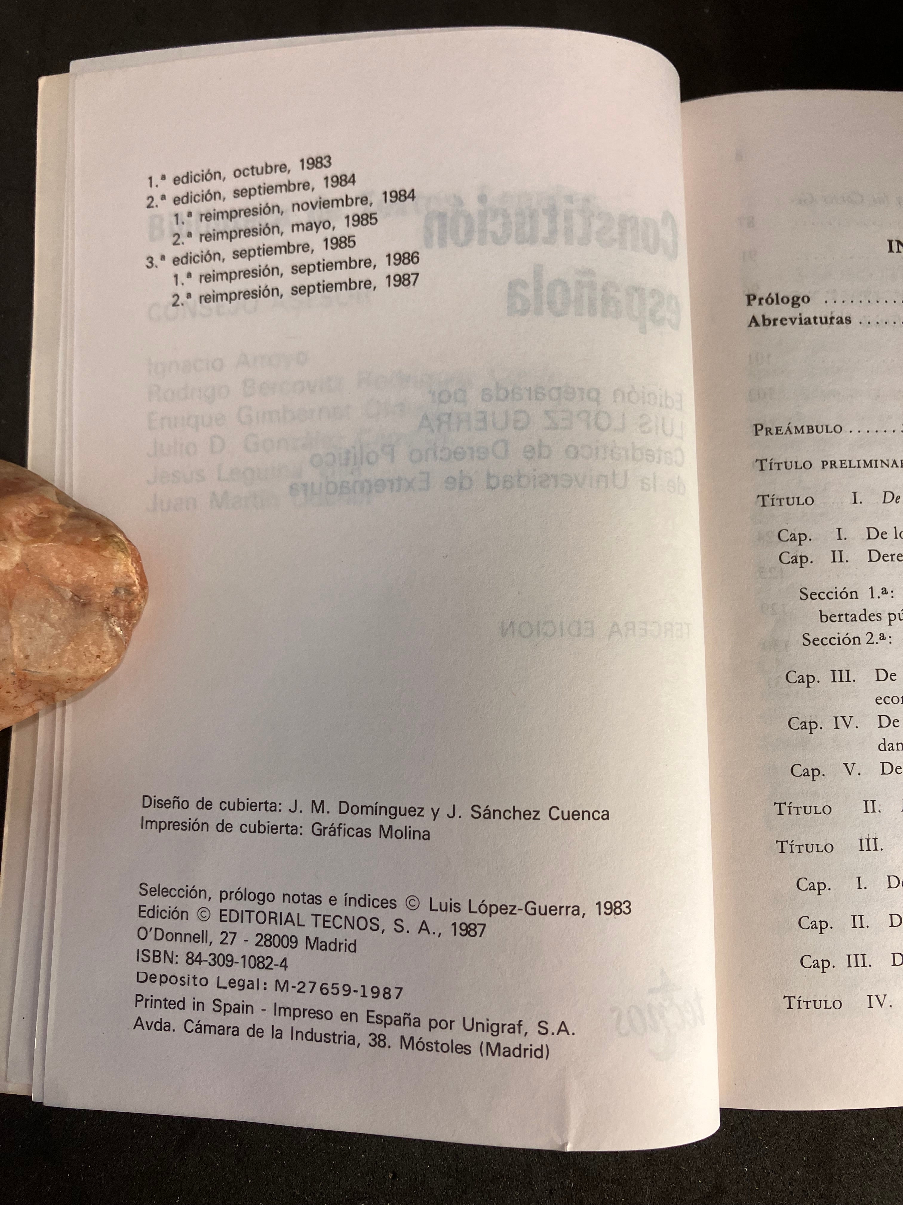 Constitución Española – Editorial Tecnos (1987)