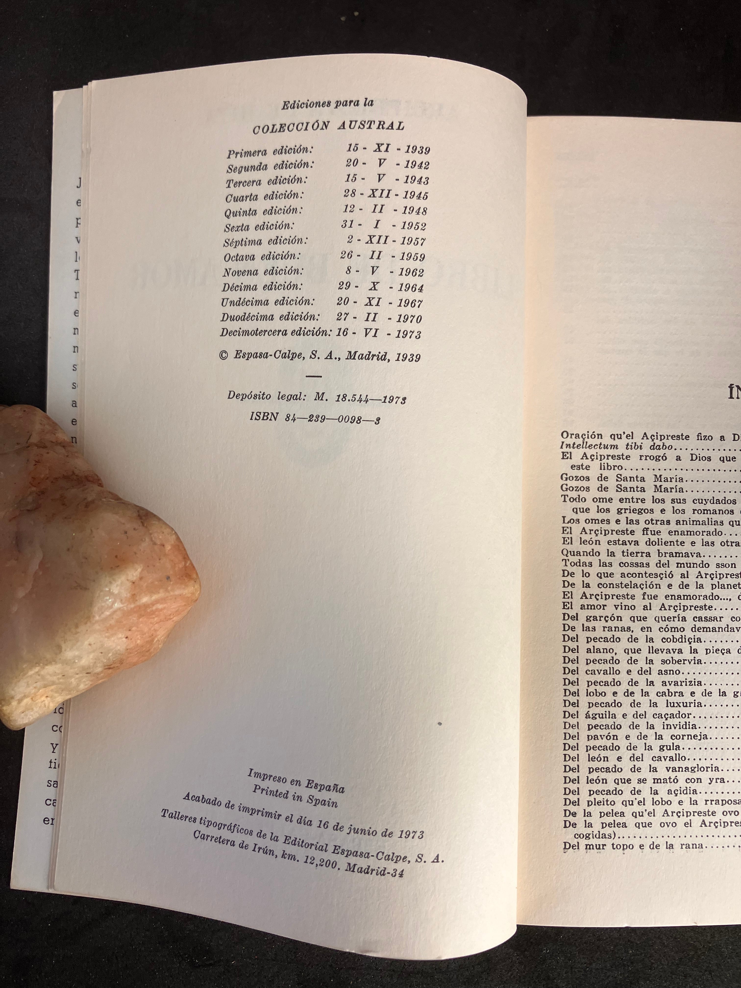 Libro de Buen Amor – Arcipreste de Hita (Colección Austral, 1973, 13e édition)