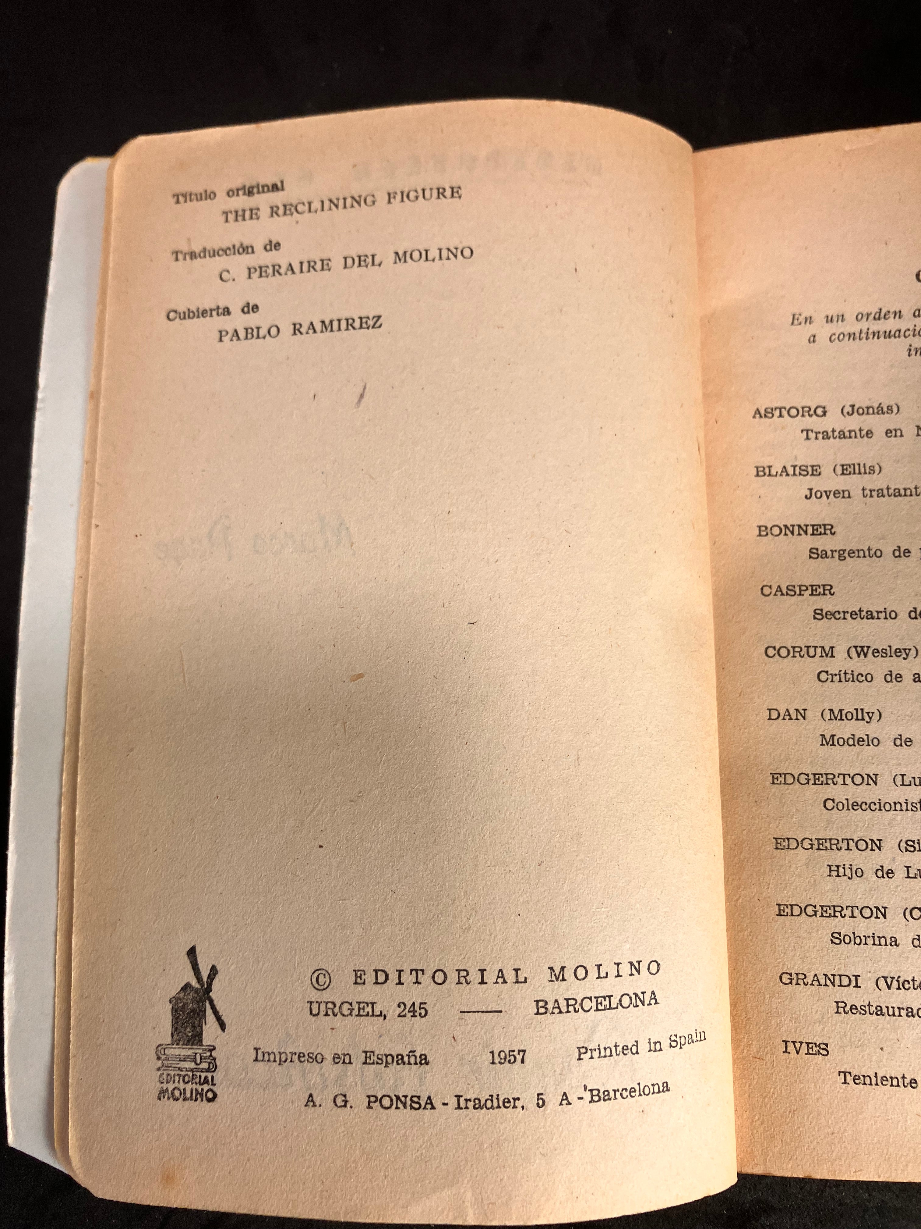 El Renoir falsificado – Marco Page (Editorial Molino, Biblioteca Oro, 1957)