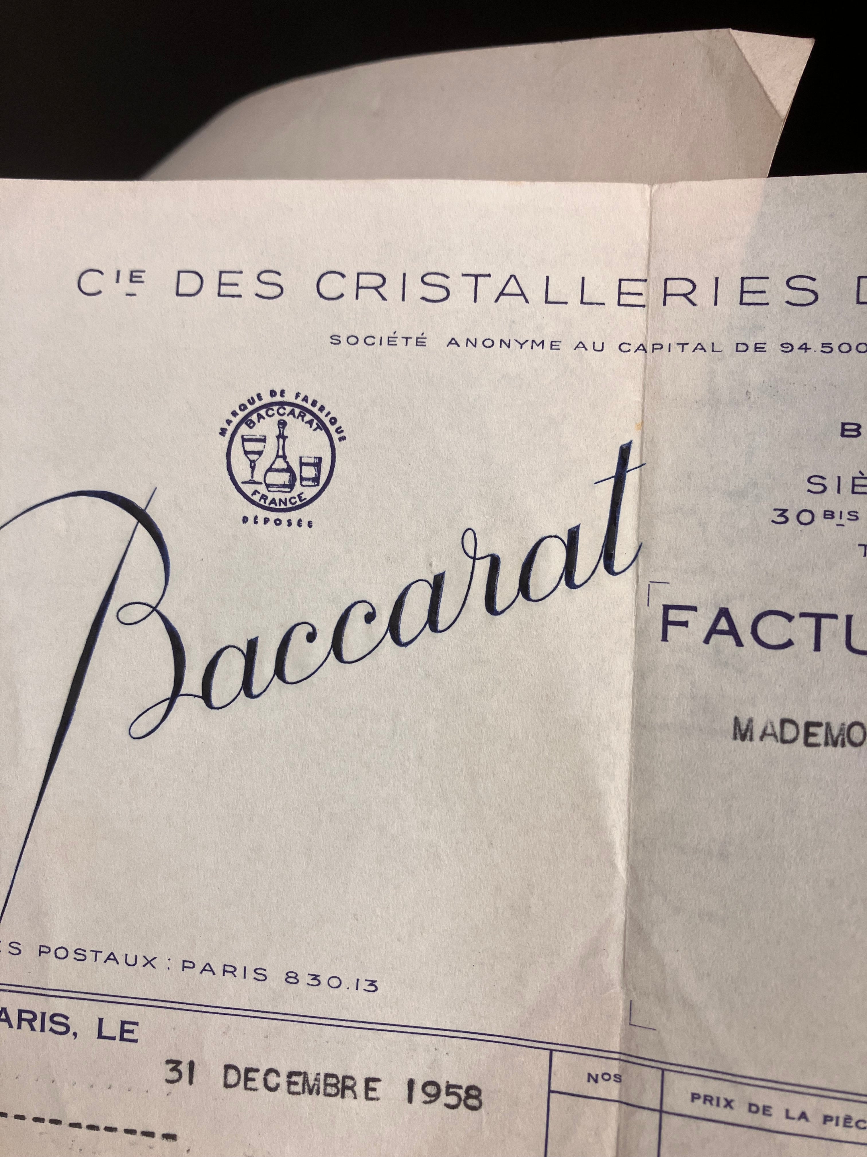 Catalogue Baccarat – Cristalleries de Baccarat – Exposition & Tarifs (1958)