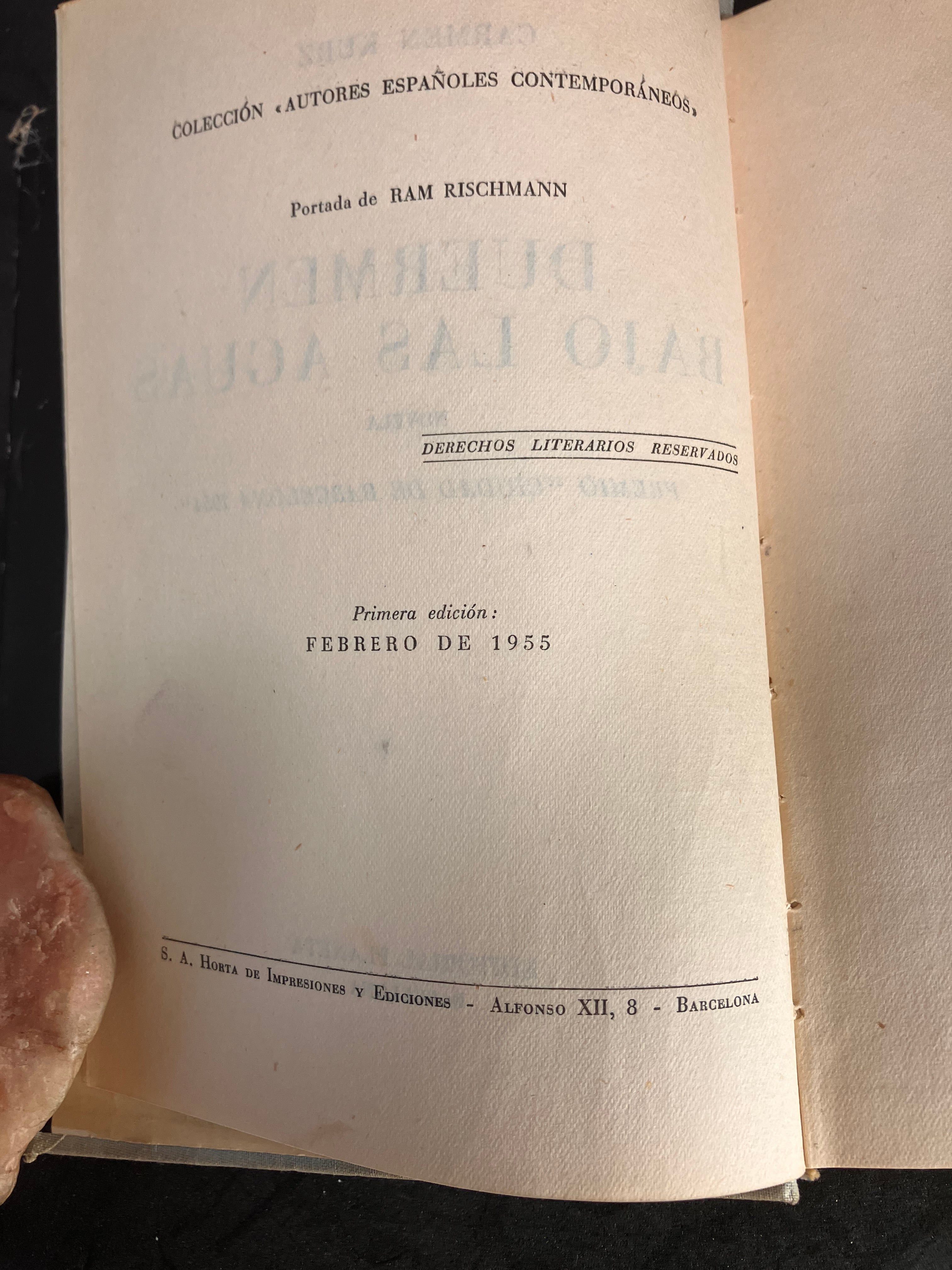 Carmen Kurz – Duermen bajo las aguas (1ʳᵉ édition, 1955 – jaquette originale)