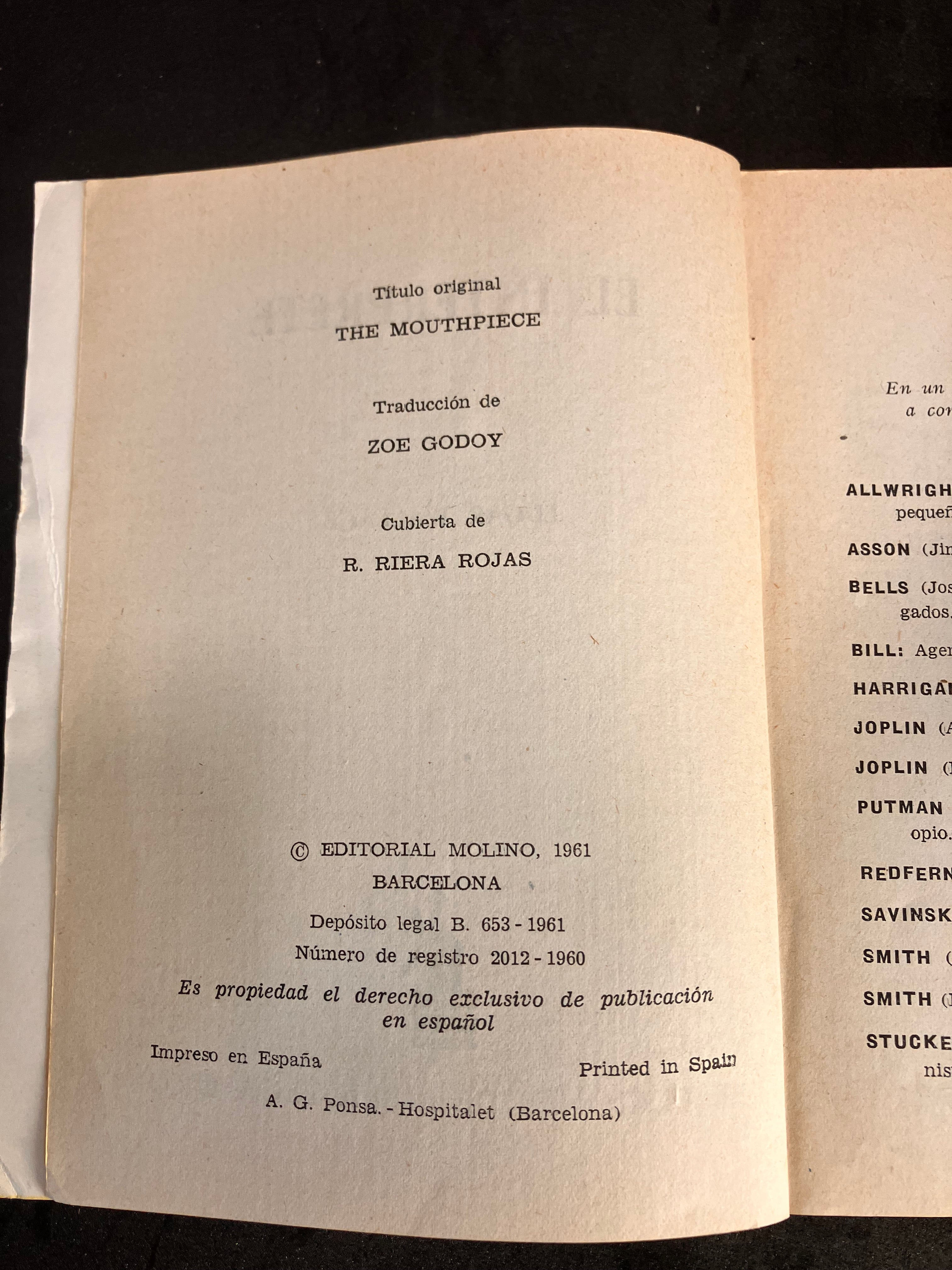 El intérprete – Edgar Wallace (Editorial Molino, Selecciones de Biblioteca Oro, 1961, trad. Zoe Godoy)