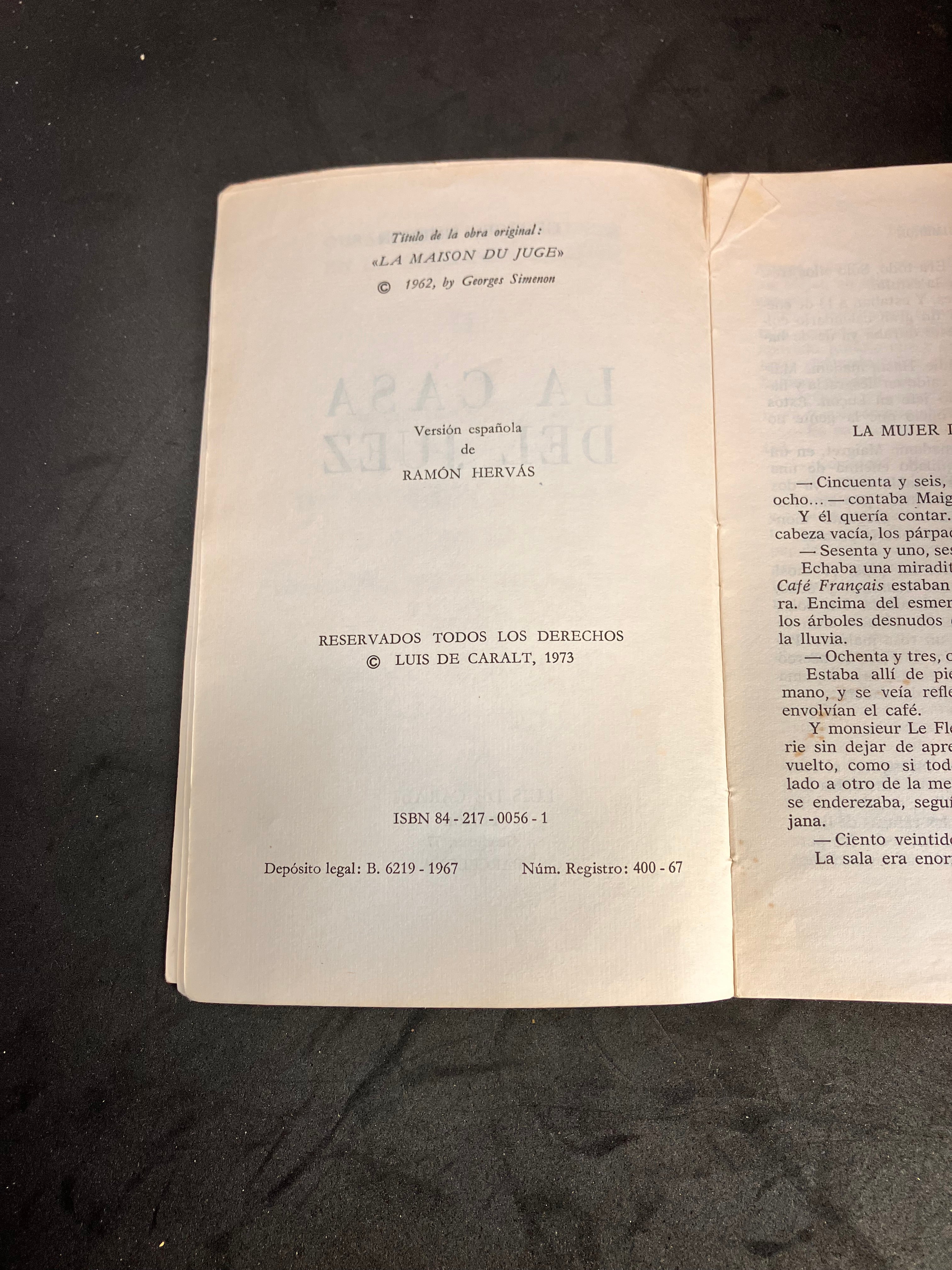 La casa del juez – Georges Simenon (Luis de Caralt, edición española, 1973)