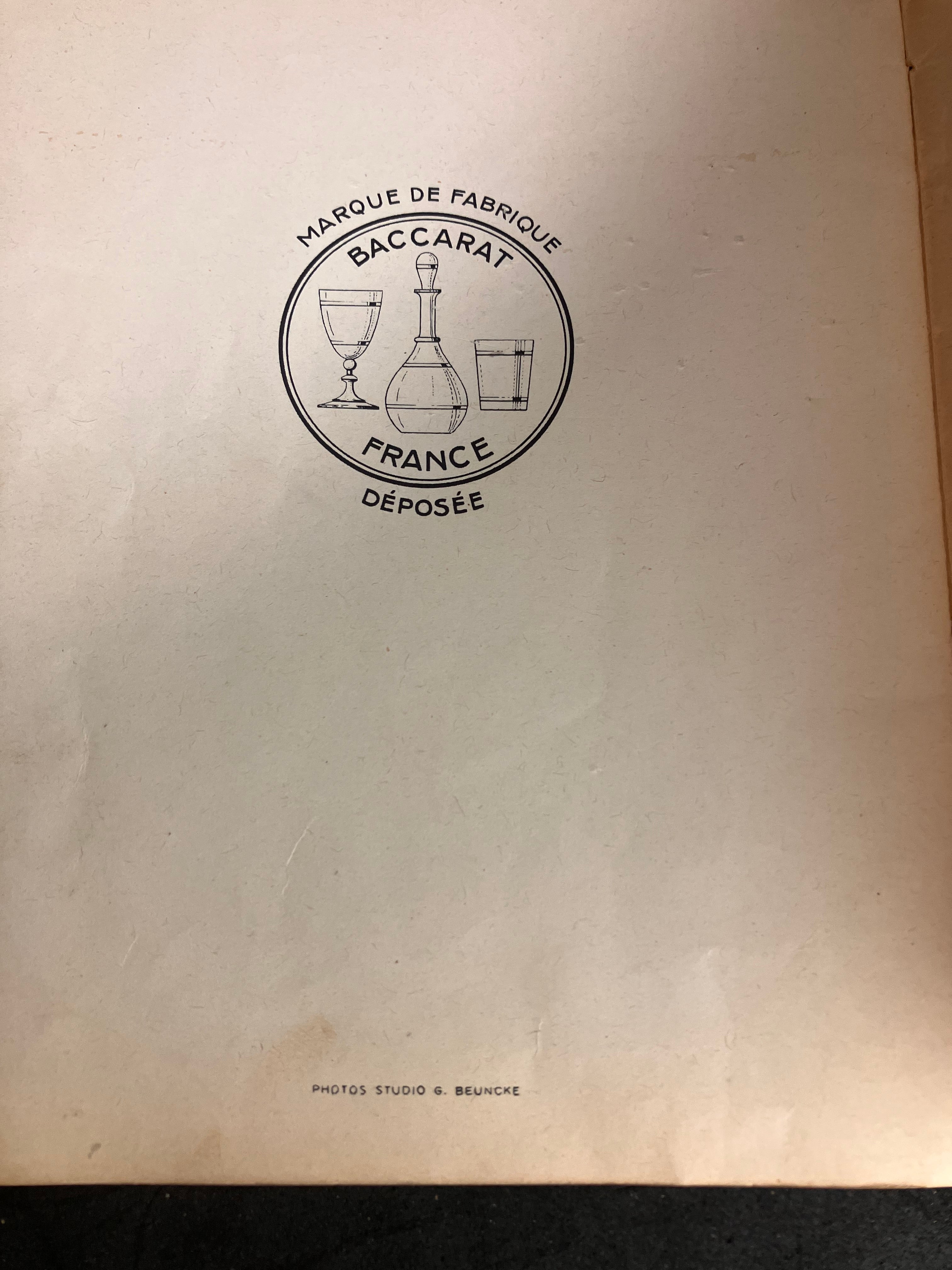 Catalogue Baccarat – Cristalleries de Baccarat – Exposition & Tarifs (1958)