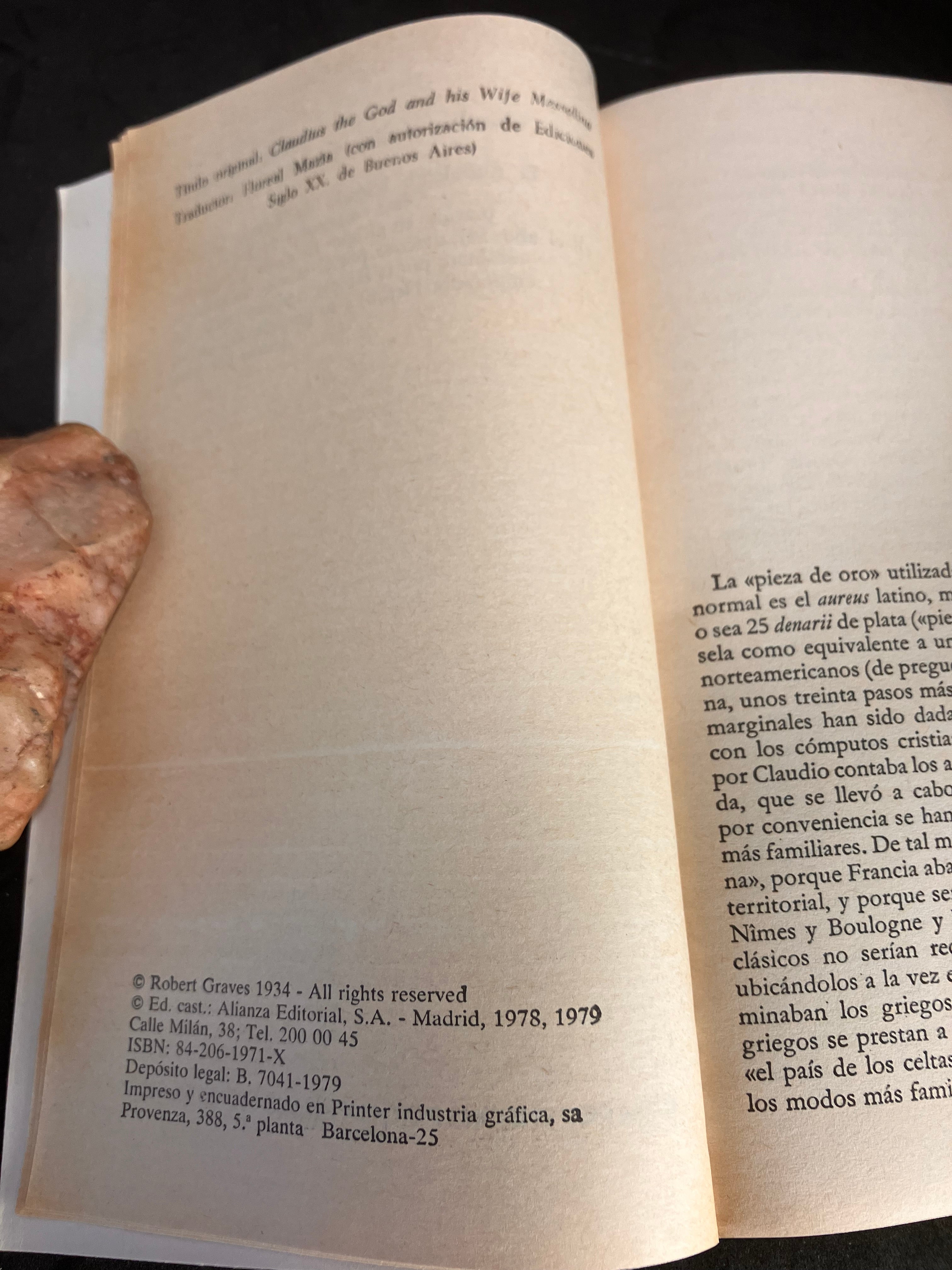 Claudio, el Dios, y su esposa Mesalina – Robert Graves (Alianza Editorial, 1979)