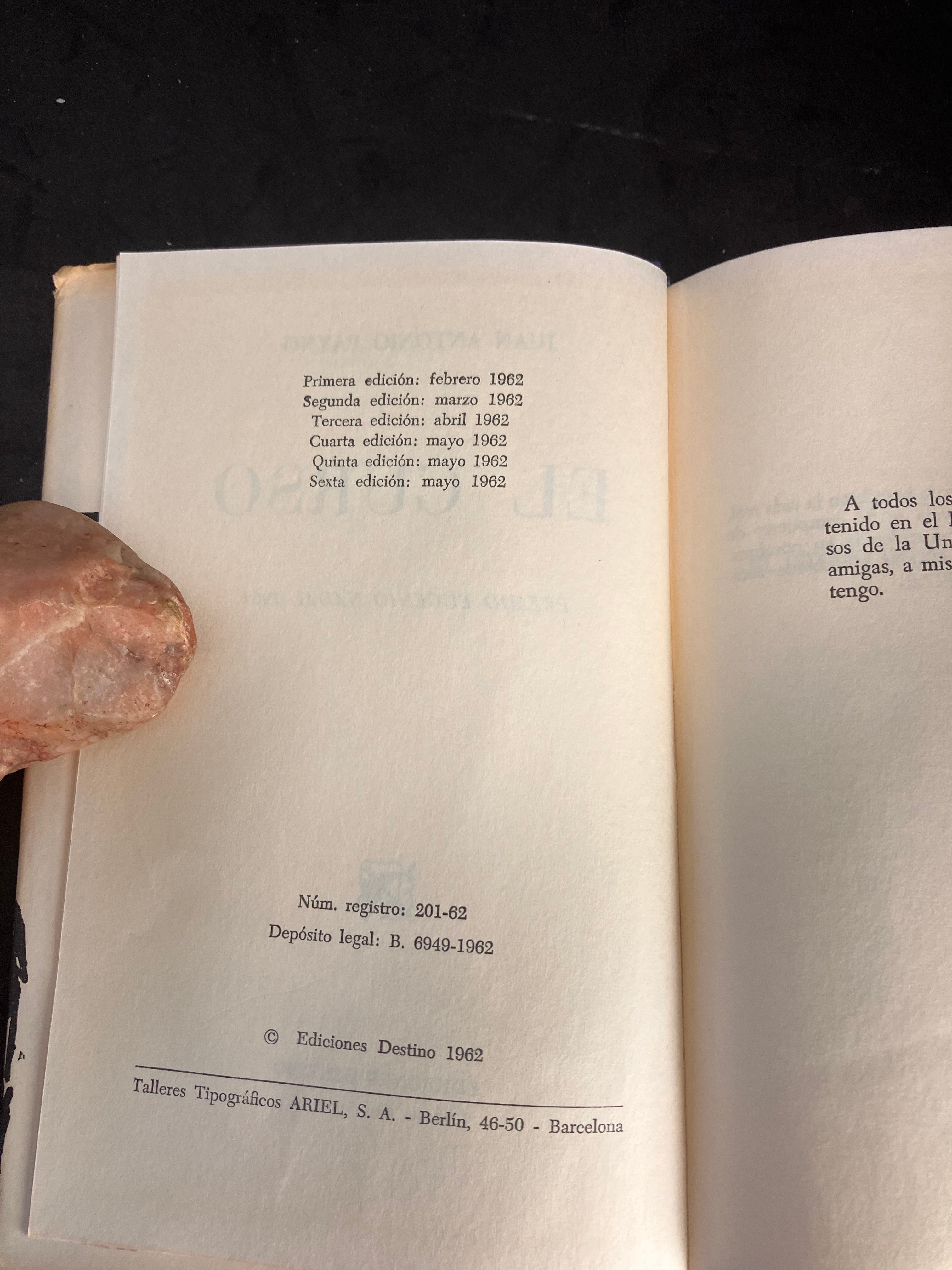 El Curso – Juan Antonio Payno – Ediciones Destino 1962 – Premio Eugenio Nadal 1961