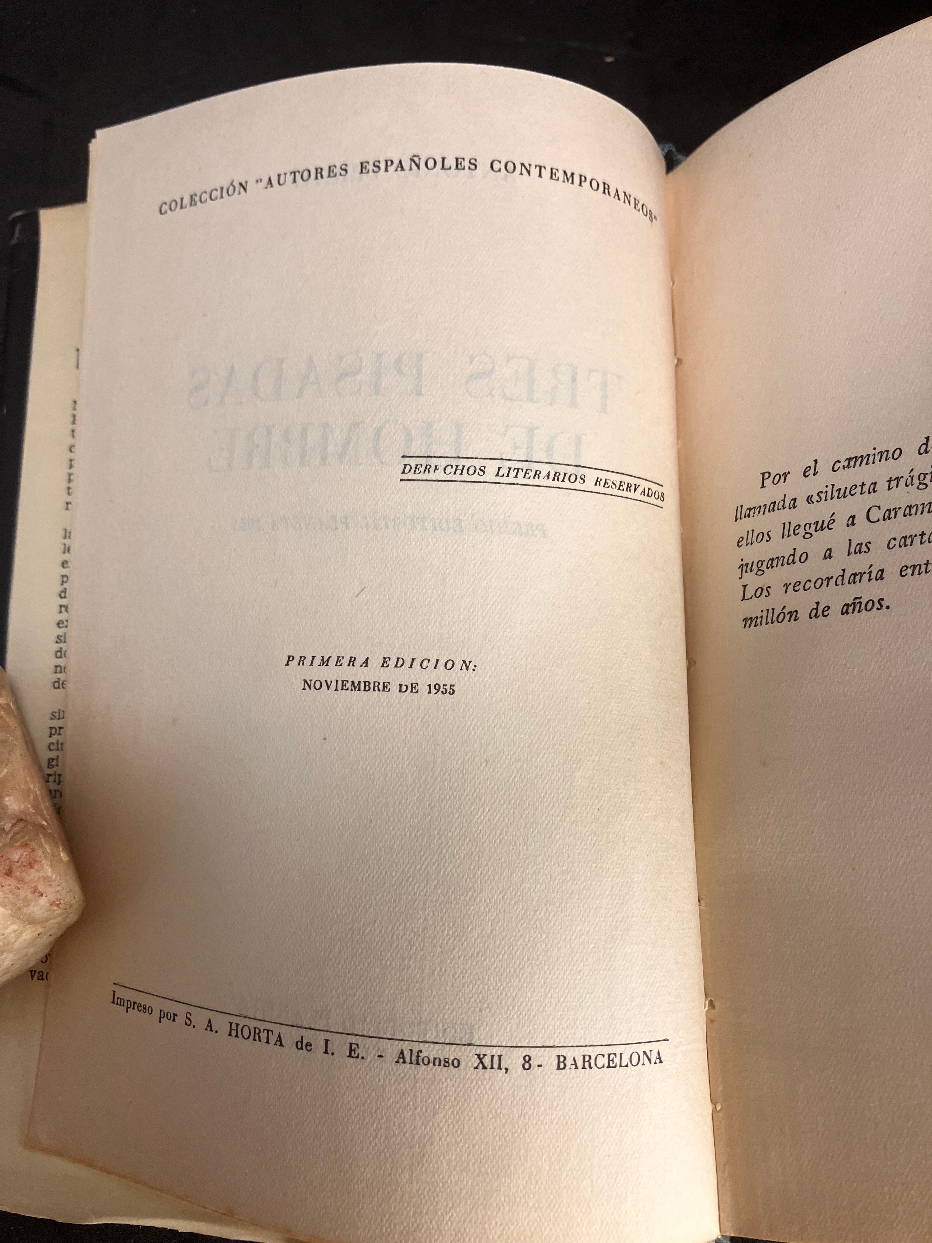 Antonio Prieto – Tres pisadas de hombre (1ʳᵉ édition, 1955 – jaquette originale)