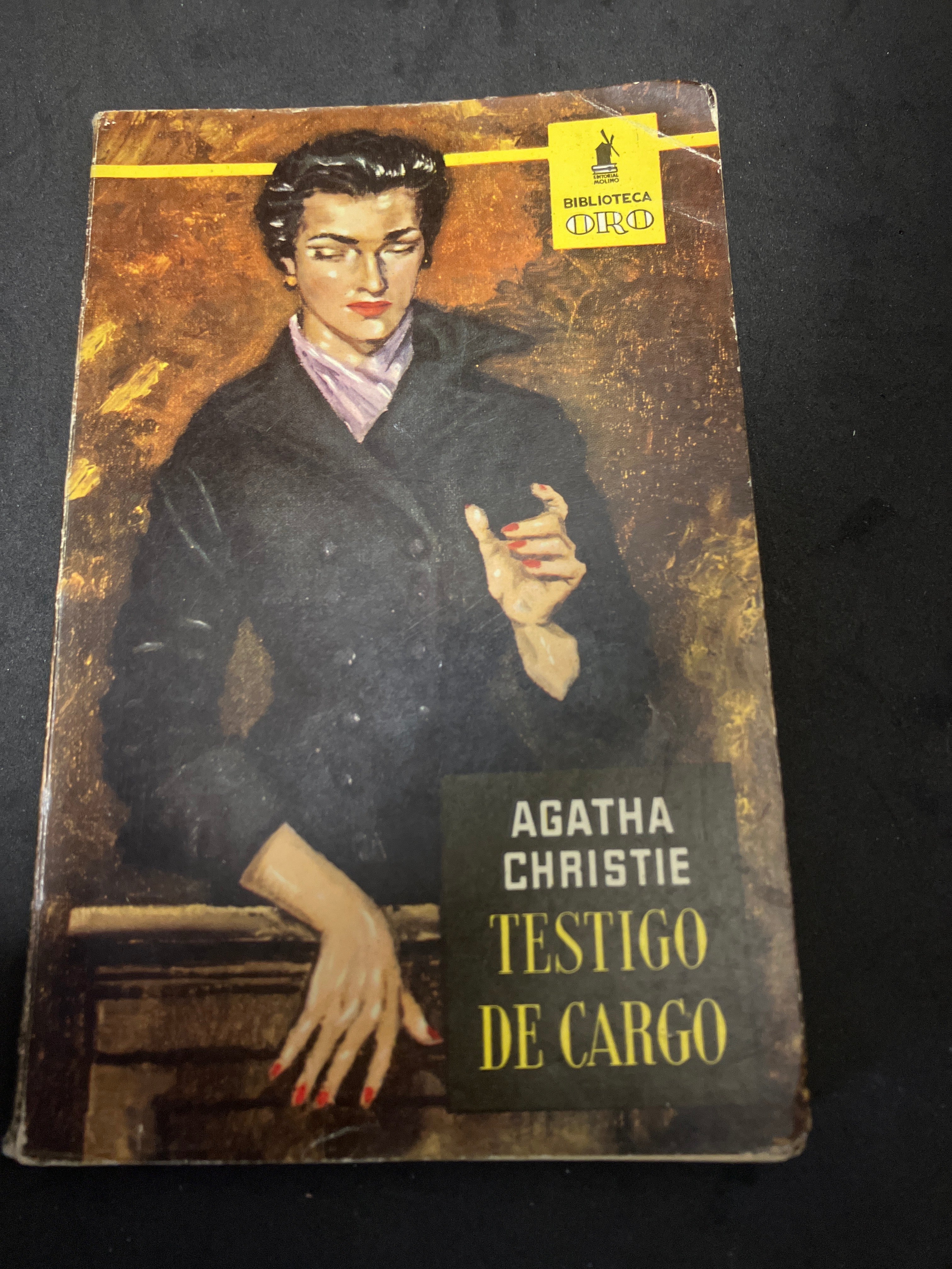 Testigo de cargo – Agatha Christie (Editorial Molino, Biblioteca Oro, 1958, trad. C. Peraire del Molino, couv. Pablo Ramírez)