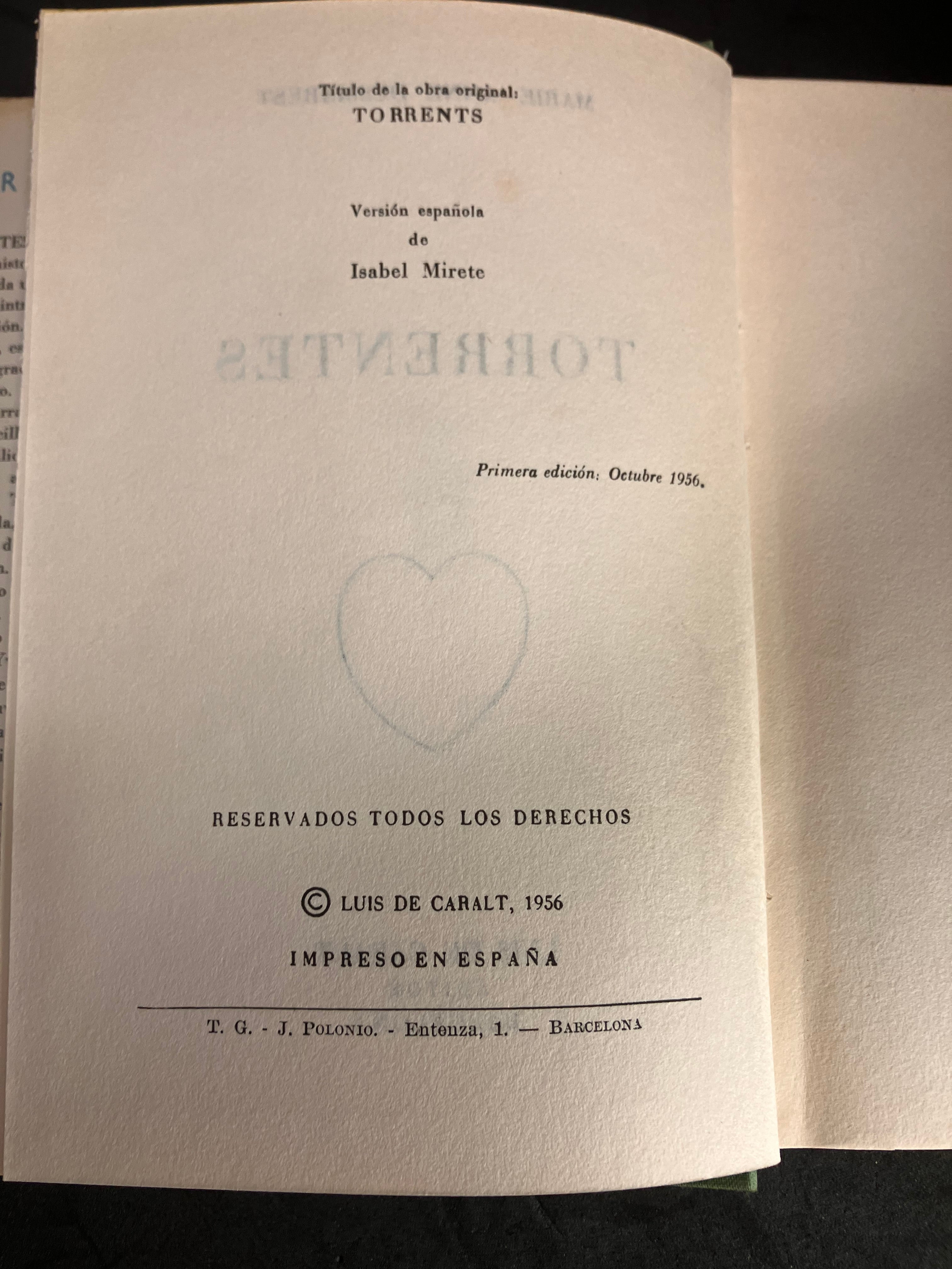TorrentsMarie-Anne Desmarest – Torrentes (Luis de Caralt, Barcelona, 1956 – 1ʳᵉ édition espagnole)