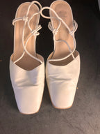 Sandales vintage en cuir blanc cassé – Pointure 36/37