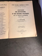 J.-J. Chevallier – Histoire des institutions et des régimes politiques de la France moderne (1789-1958) – Dalloz, 1967