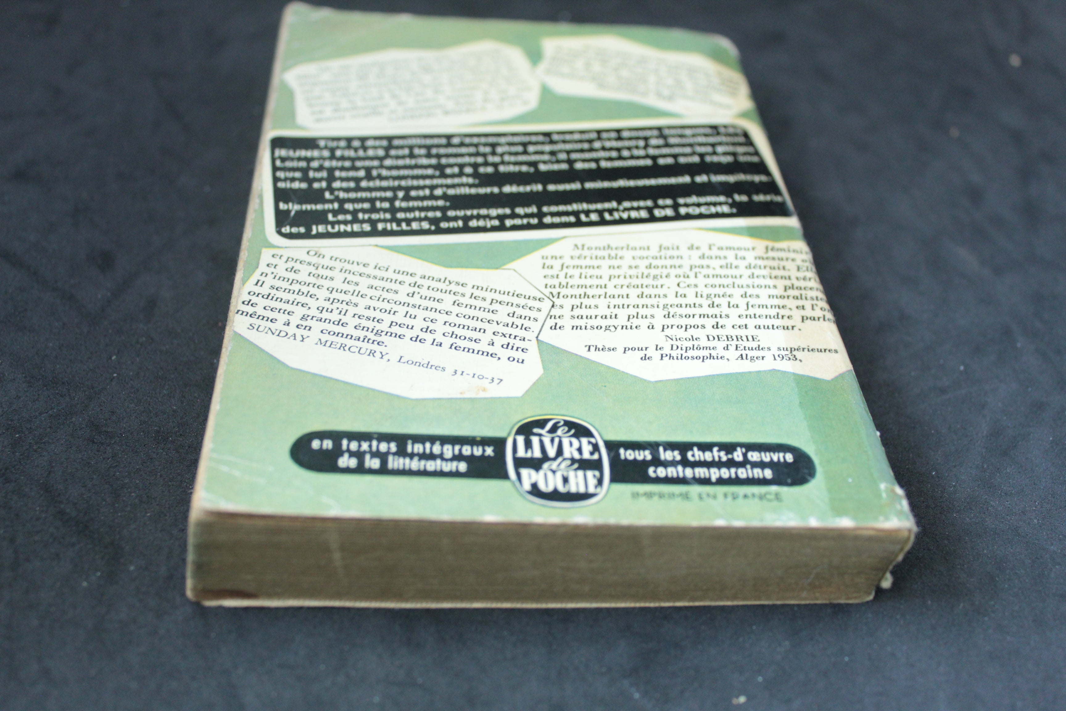 Henri de Montherlant – Pitié pour les femmes – Le Livre de Poche, 1957