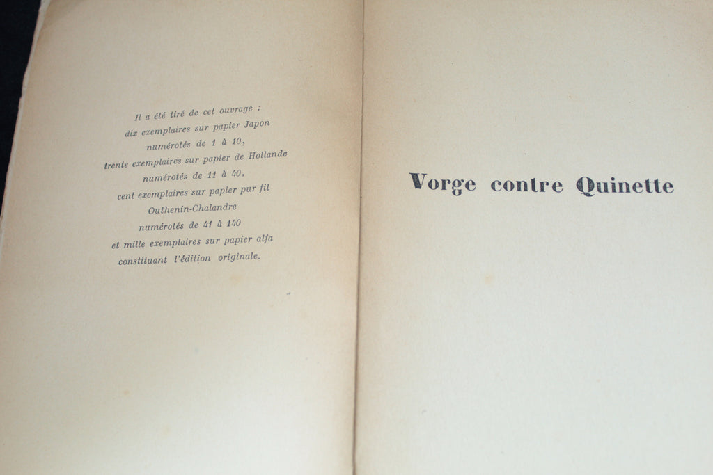 Jules Romains – Vorge contre Quinette (Les Hommes de bonne volonté XVII) – Édition originale Flammarion