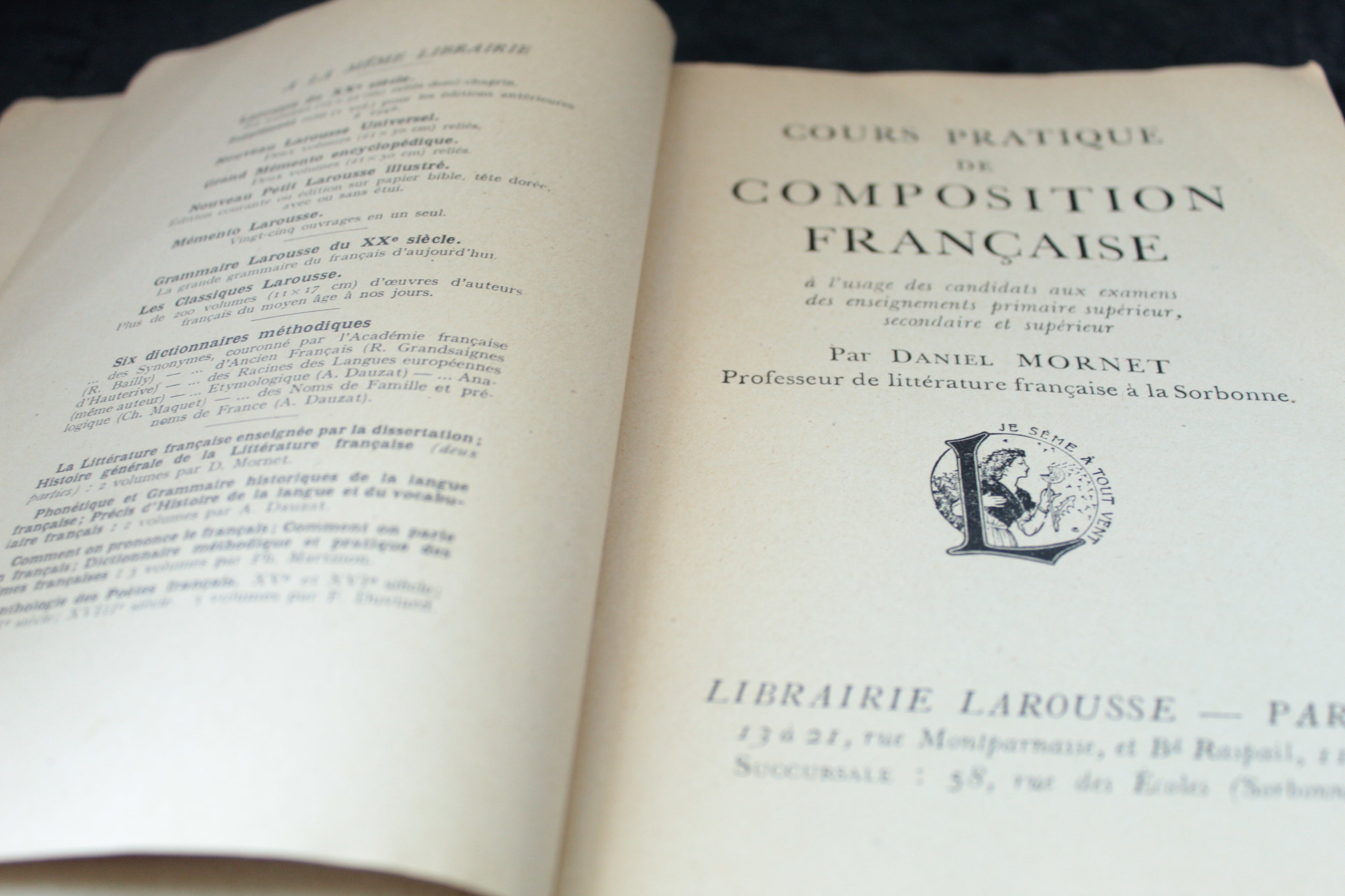 Daniel Mornet – Cours pratique de composition française (Larousse, 1954)