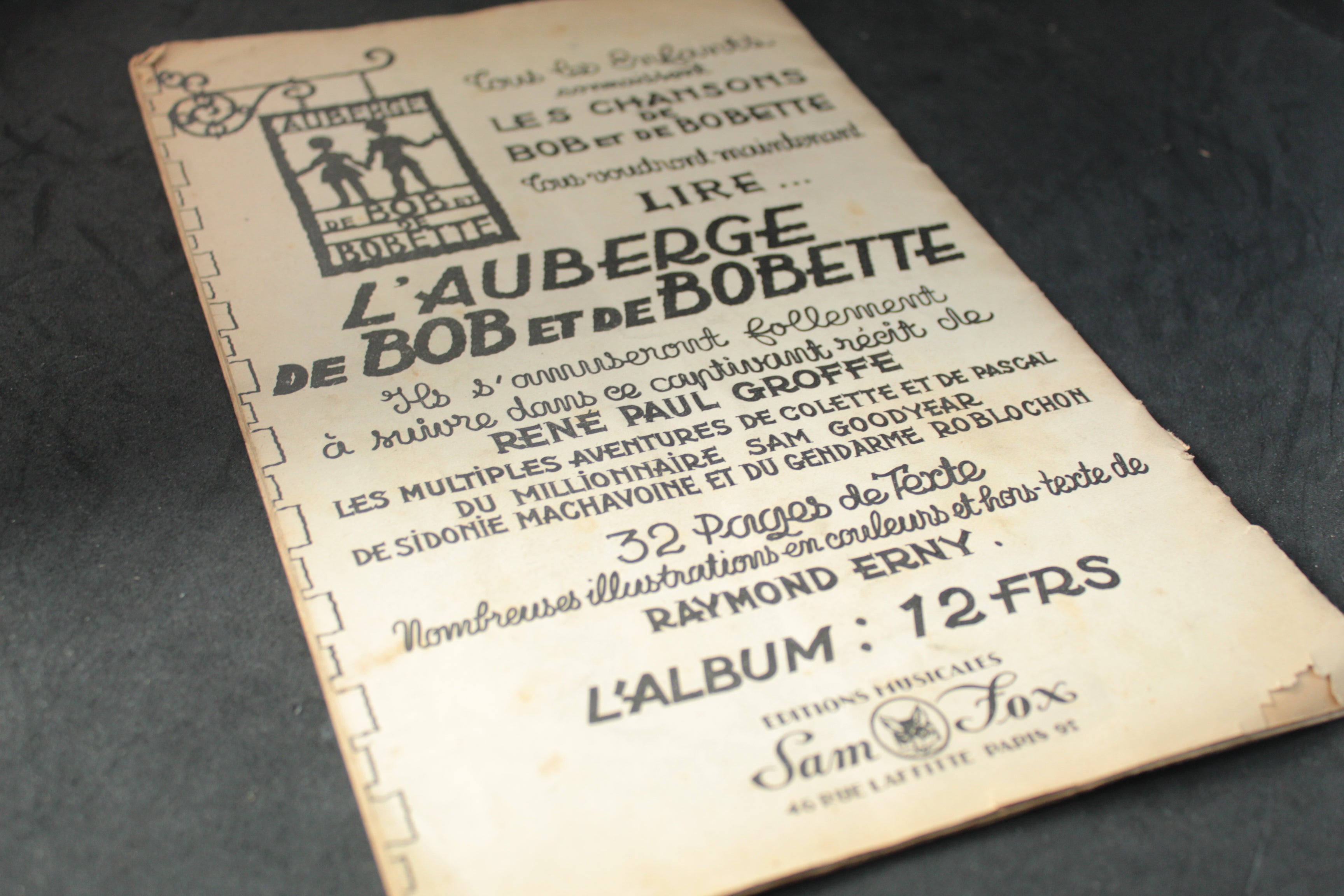 Lot de 2 partitions anciennes avec solfège – Violettes Impériales (1948, Vincent Scotto) & Les chansons de Bob et Bobette (1938)