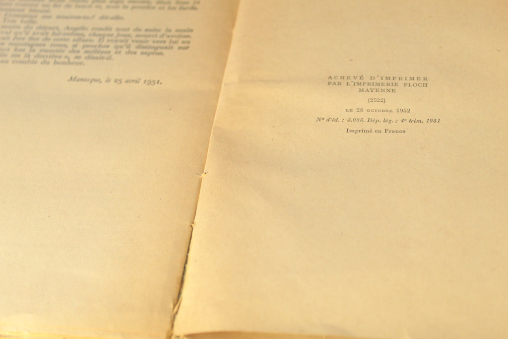 Le Hussard sur le toit – Jean Giono – Édition Gallimard 1951 (62ᵉ édition)