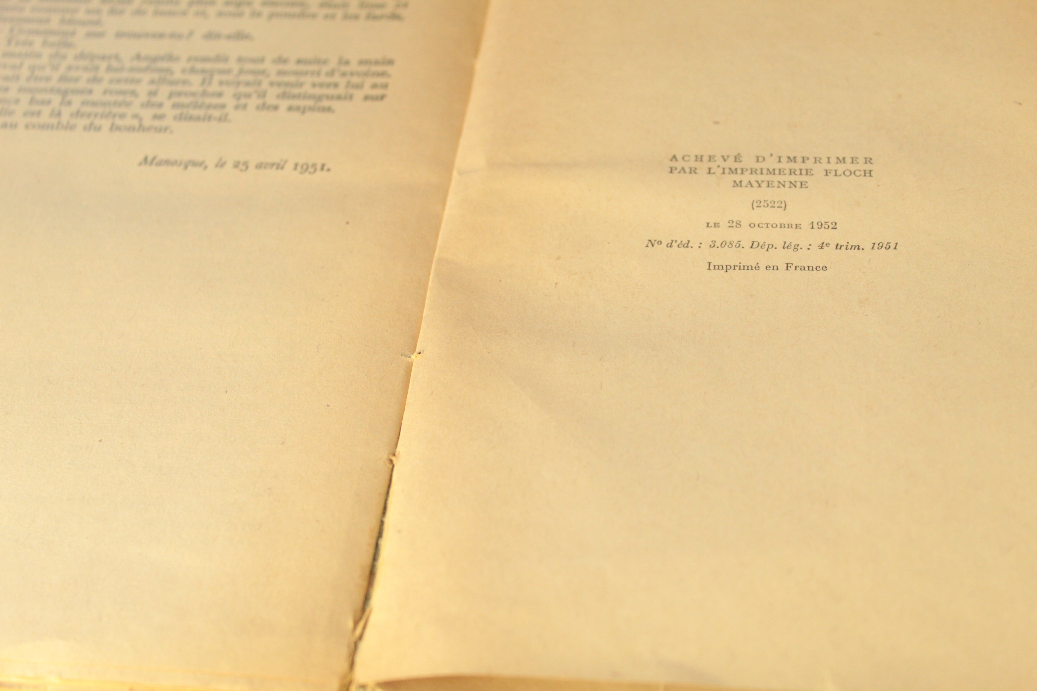 Le Hussard sur le toit – Jean Giono – Édition Gallimard 1951 (62ᵉ édition)