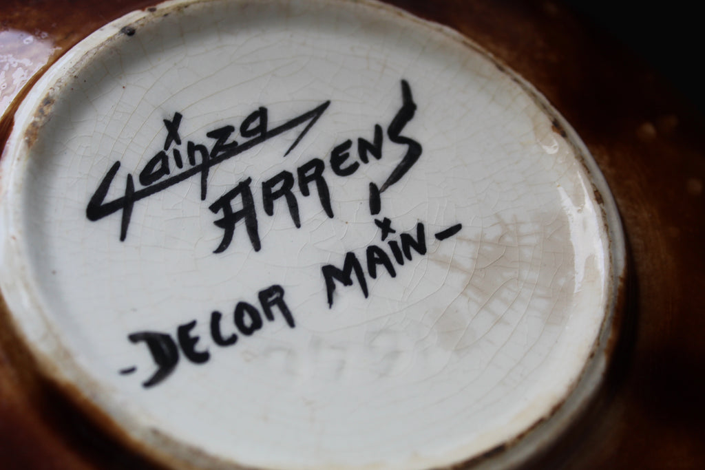 Grande Coupe en Faïence – Atelier Gainza Arrens (Pyrénées) – Décor Main – 26 cm