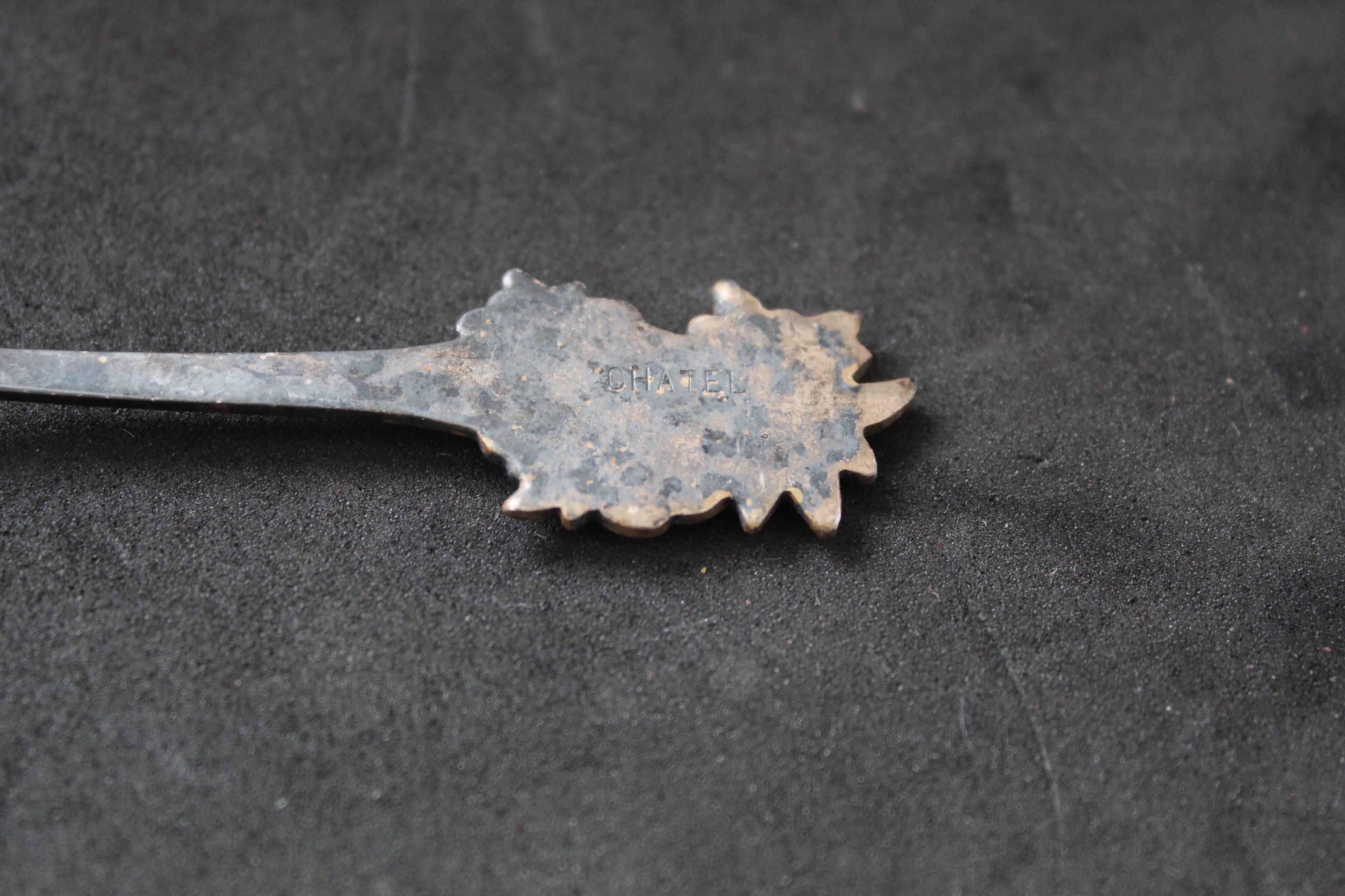 Cuillère Souvenir Vintage – Châtel – Décor Edelweiss – Métal argenté