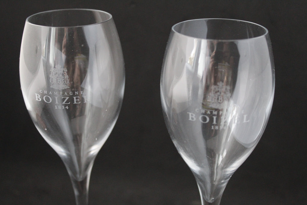 Lot de 2 flûtes à champagne gravées – Champagne BOIZEL 1834 – Collection Maison