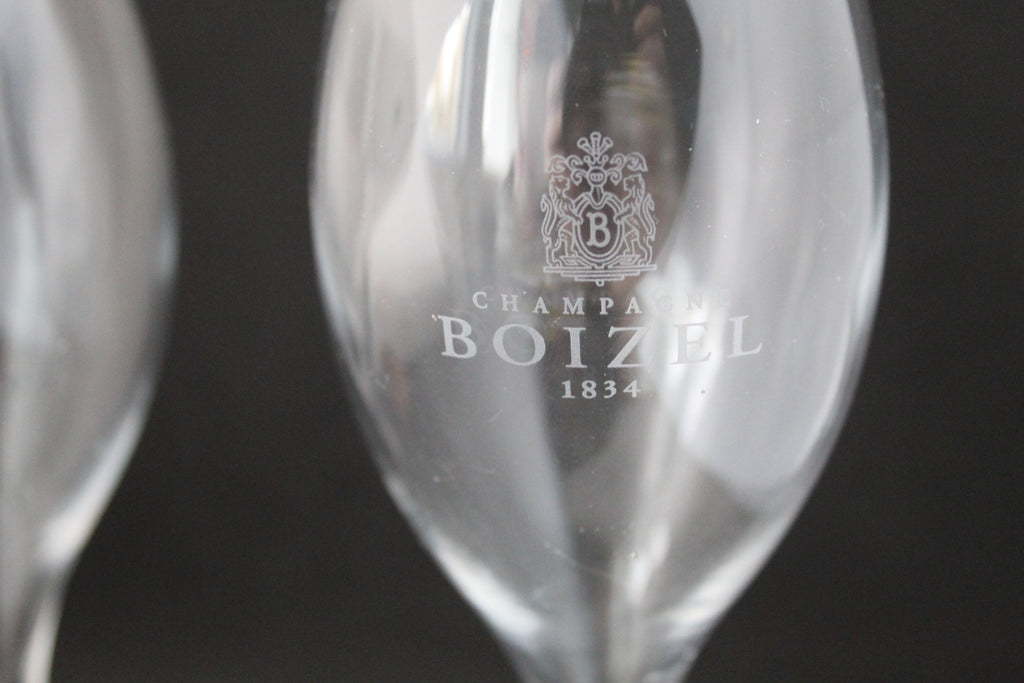 Lot de 2 flûtes à champagne gravées – Champagne BOIZEL 1834 – Collection Maison