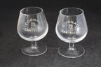 Lot de 2 verres à cognac – Cognac CANTELIAC – Gravure blanche
