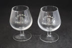 Lot de 2 verres à cognac – Cognac CANTELIAC – Gravure blanche