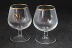 Lot de 2 verres à Armagnac – Marquis de Montesquiou – Gravure dorée