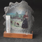 Peinture artisanale sur ardoise – Savoie – avec thermomètre