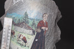 Peinture artisanale sur ardoise – Savoie – avec thermomètre