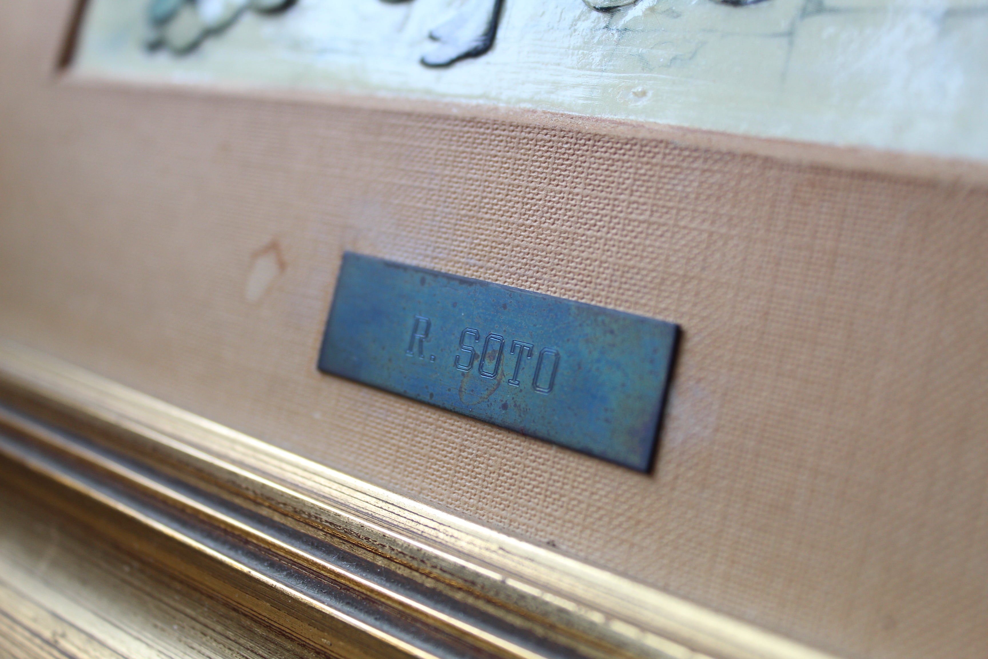 Tableau en Relief – Technique Papier Sculpté 3D – Scène de Marché aux Fleurs