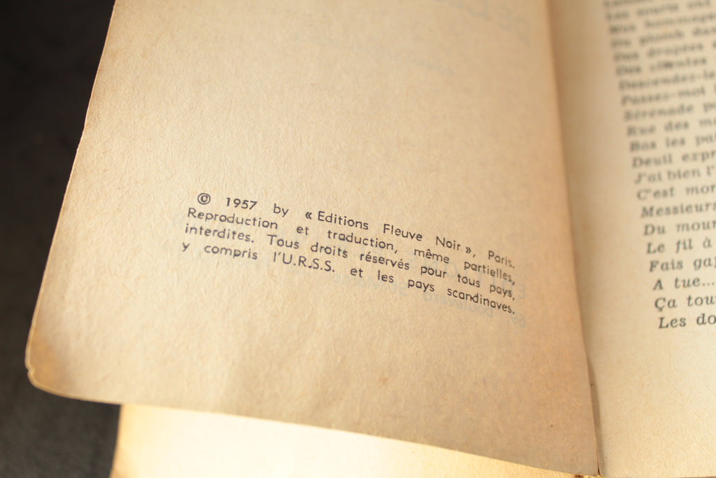 San-Antonio – Au suivant de ces messieurs – Édition originale 1957 – Fleuve Noir – Couverture Michel Gourdo