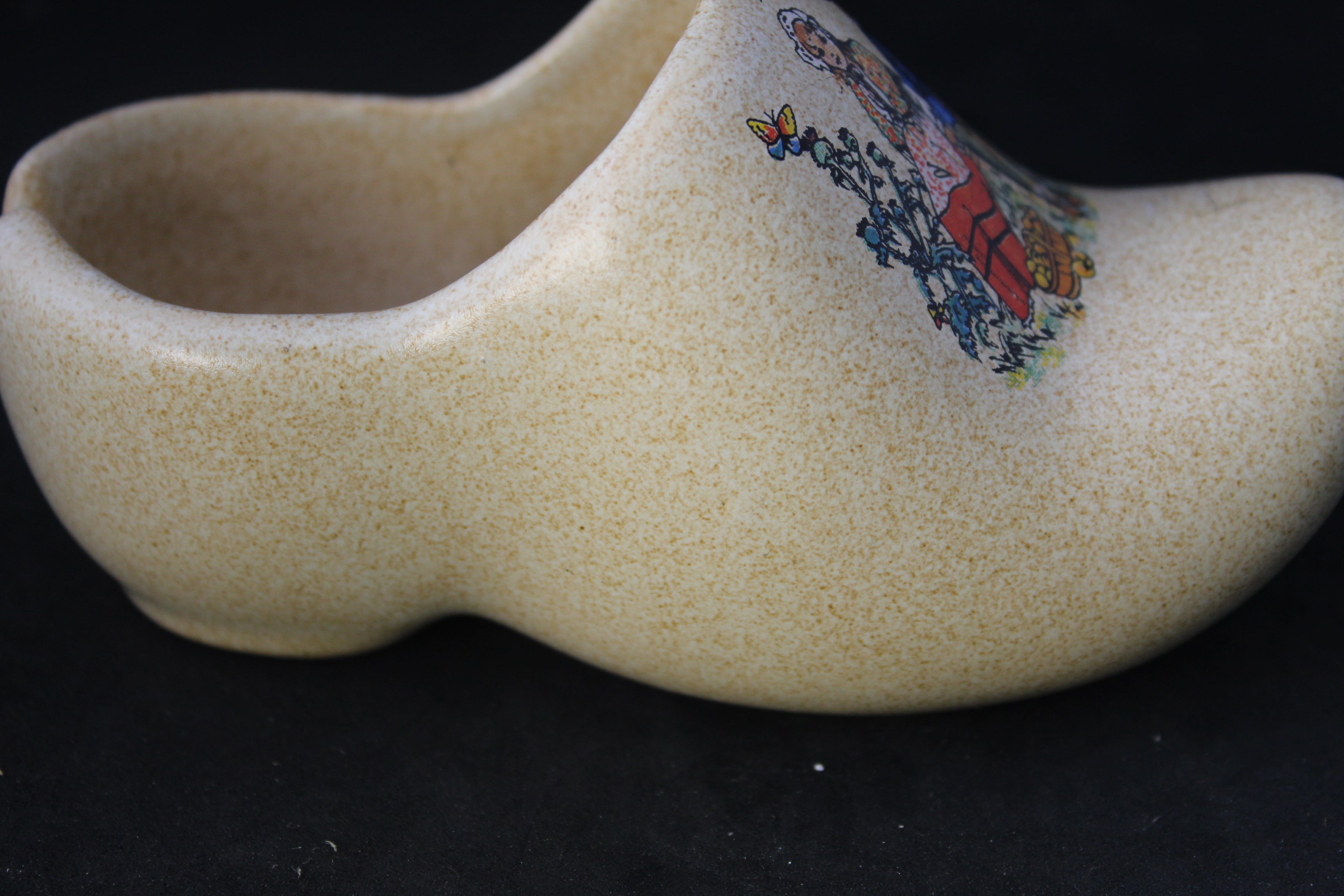 Cendrier souvenir ancien – Faïence en forme de sabot – La Lorraine (années 50-70)
