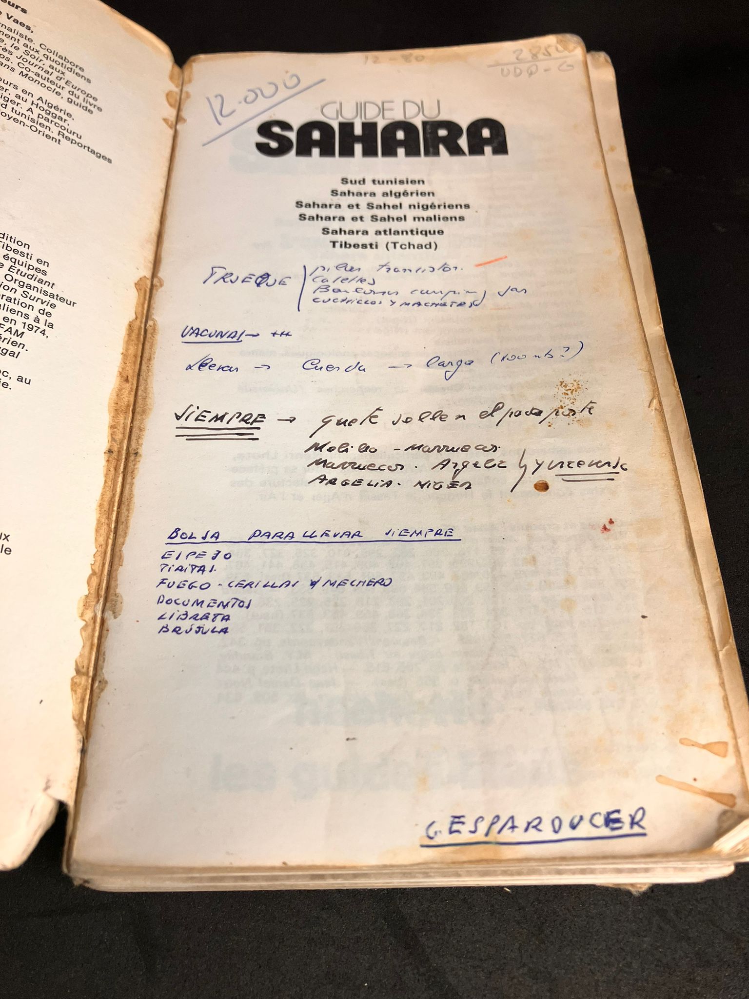 Sahara – Édition annotée par le Dr. Carlos Esparducer Bravo (circa 1980)