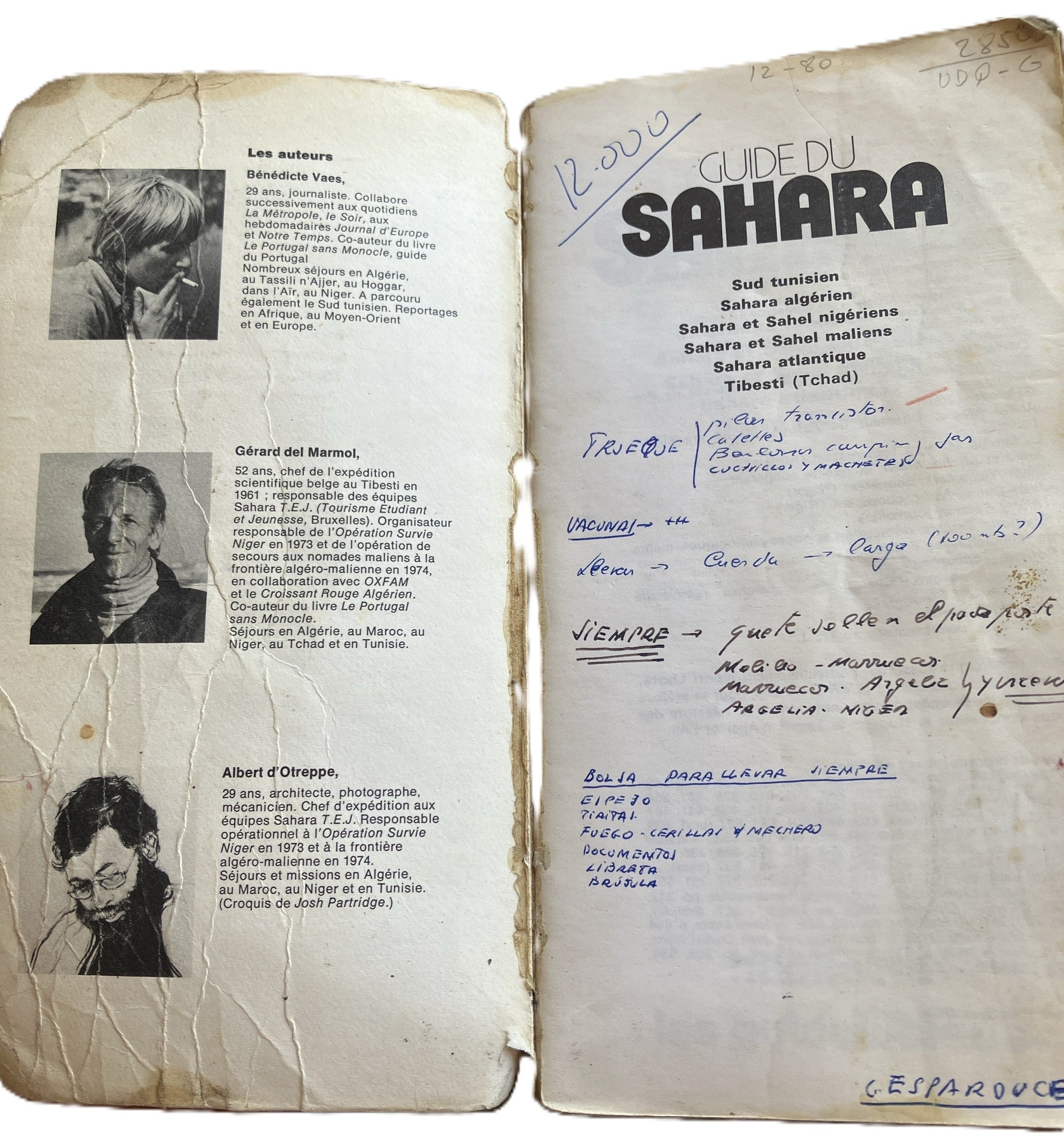 Sahara – Édition annotée par le Dr. Carlos Esparducer Bravo (circa 1980)