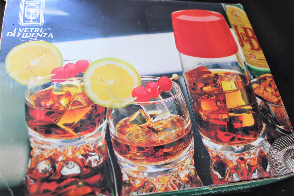 Service à cocktail vintage Galassia – I Vetri di Fidenza (Italie, années 80)
