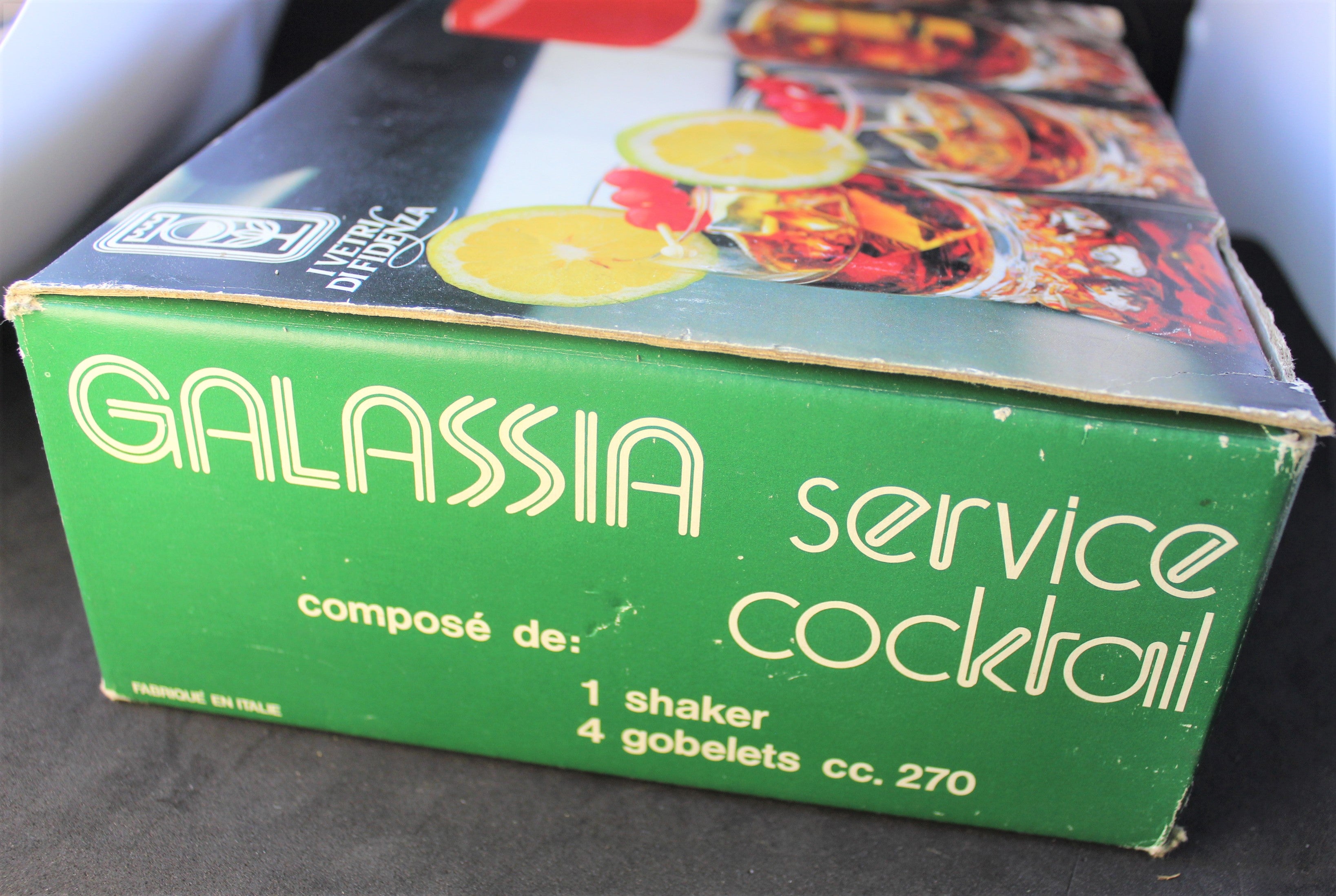 Service à cocktail vintage Galassia – I Vetri di Fidenza (Italie, années 80)