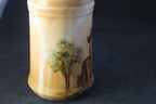 Chope artisanale en céramique – Peint Main signé C. Ducas – Château médiéval stylisé