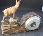 Baromètre souvenir Grenoble – Sculpture en bois avec chamois